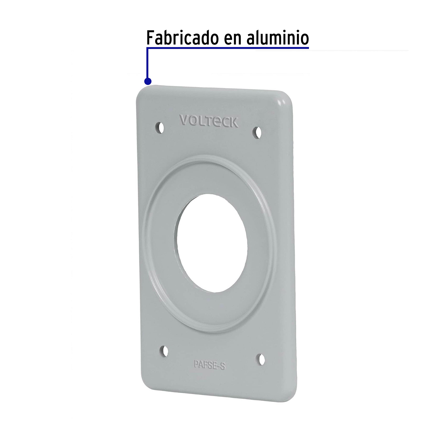 Placa tipo FS, sencilla, de sobreponer, Volteck