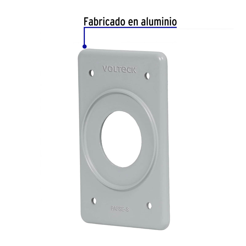 Placa tipo FS, sencilla, de sobreponer, Volteck