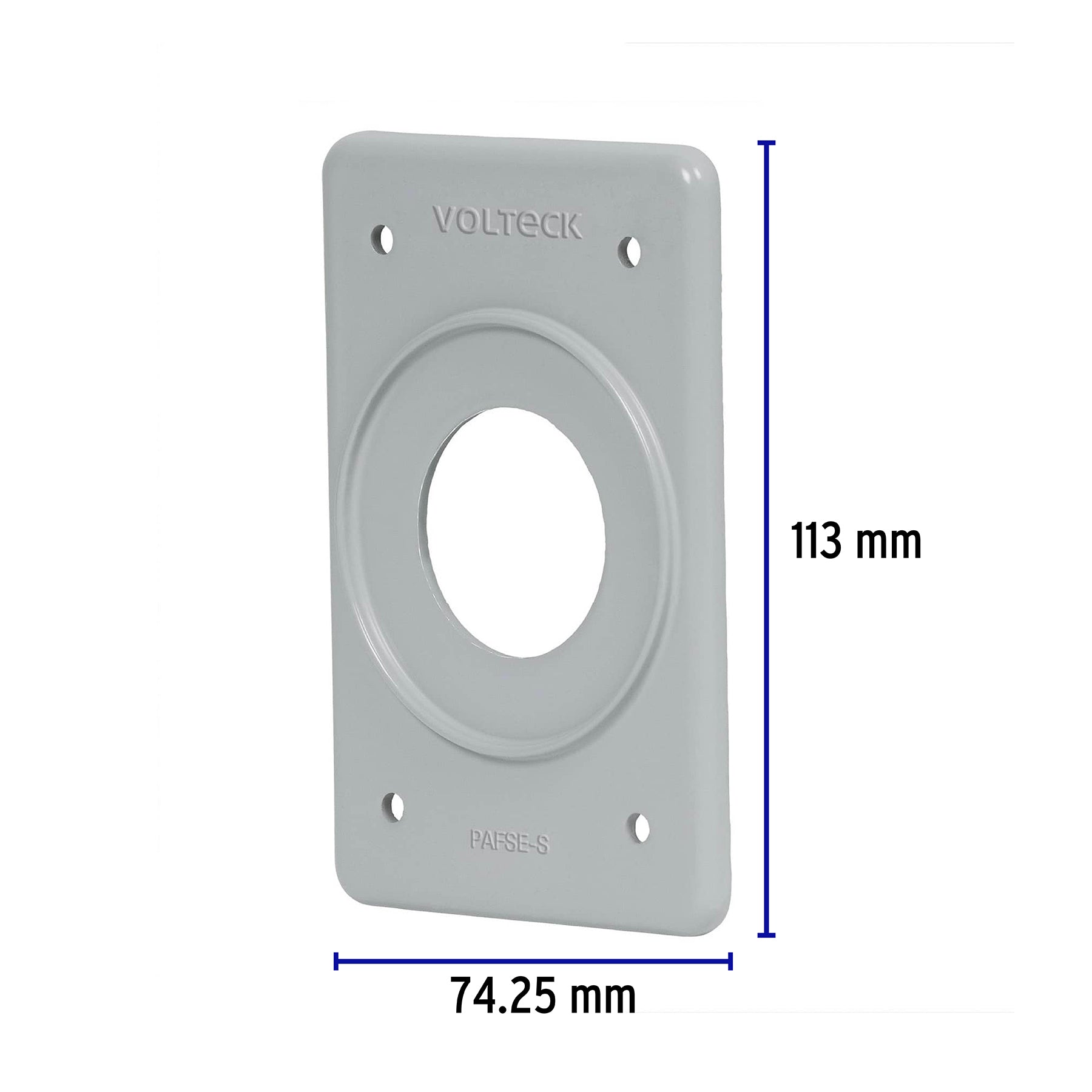 Placa tipo FS, sencilla, de sobreponer, Volteck