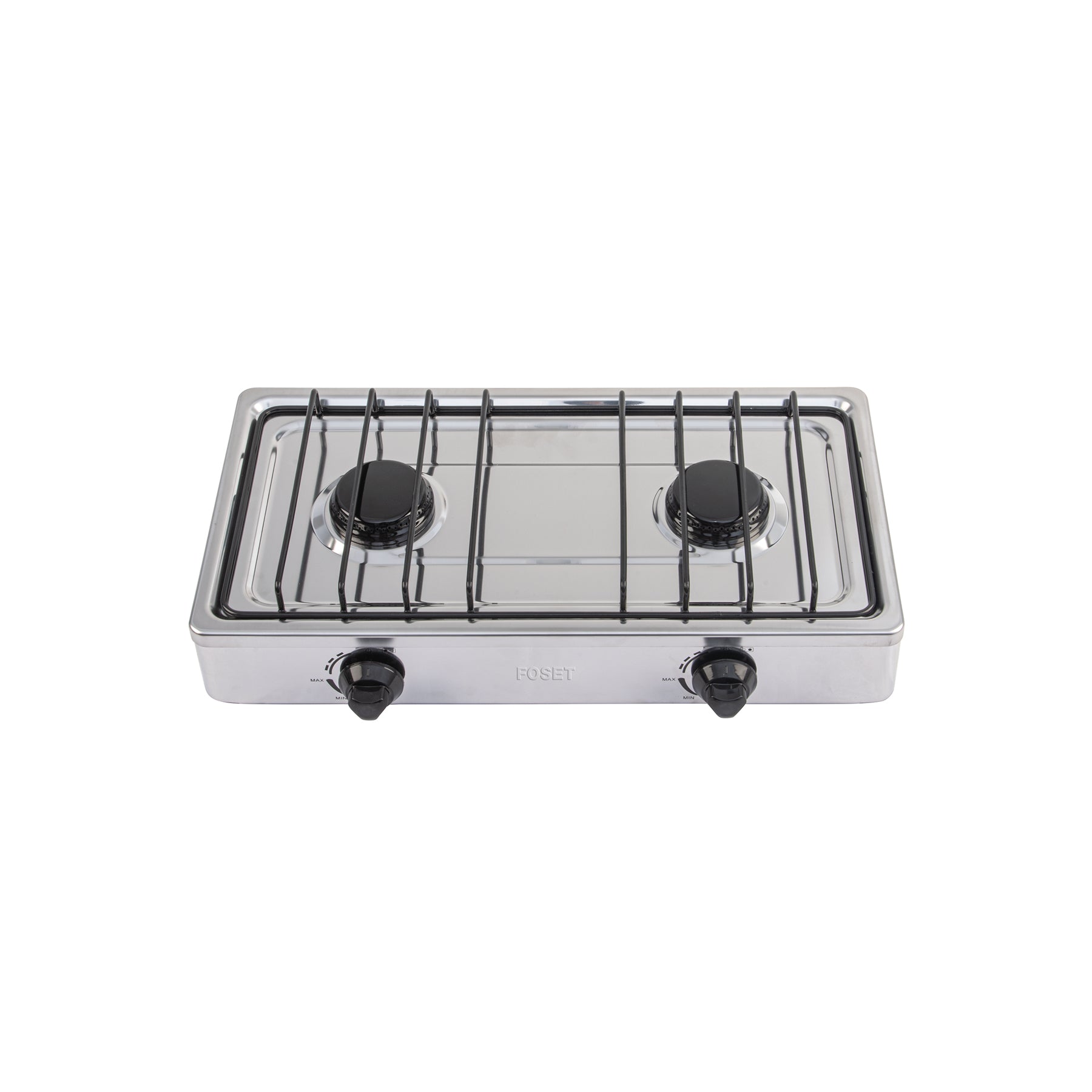 Parrilla de gas de sobreponer 2 quemadores, inox, Foset