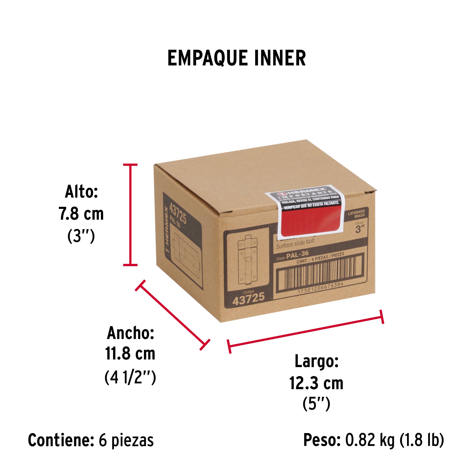 Pasador de latón, 3"