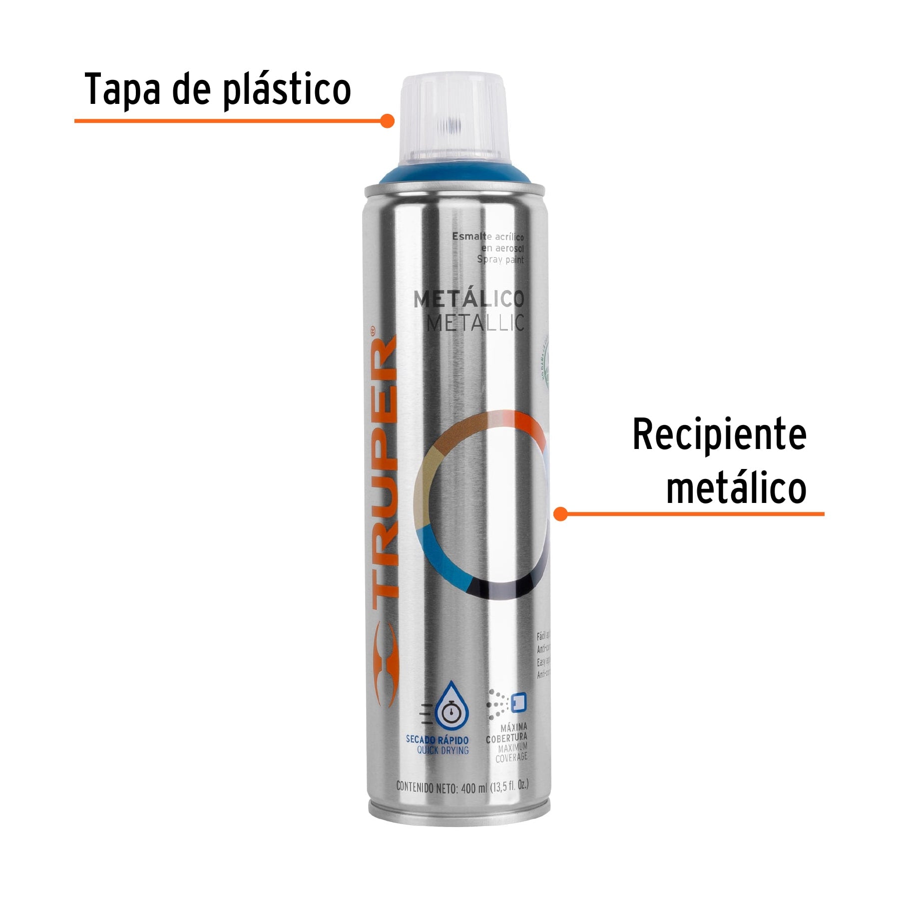 Pintura (Esmalte acrílico) en aerosol, metálica, azul