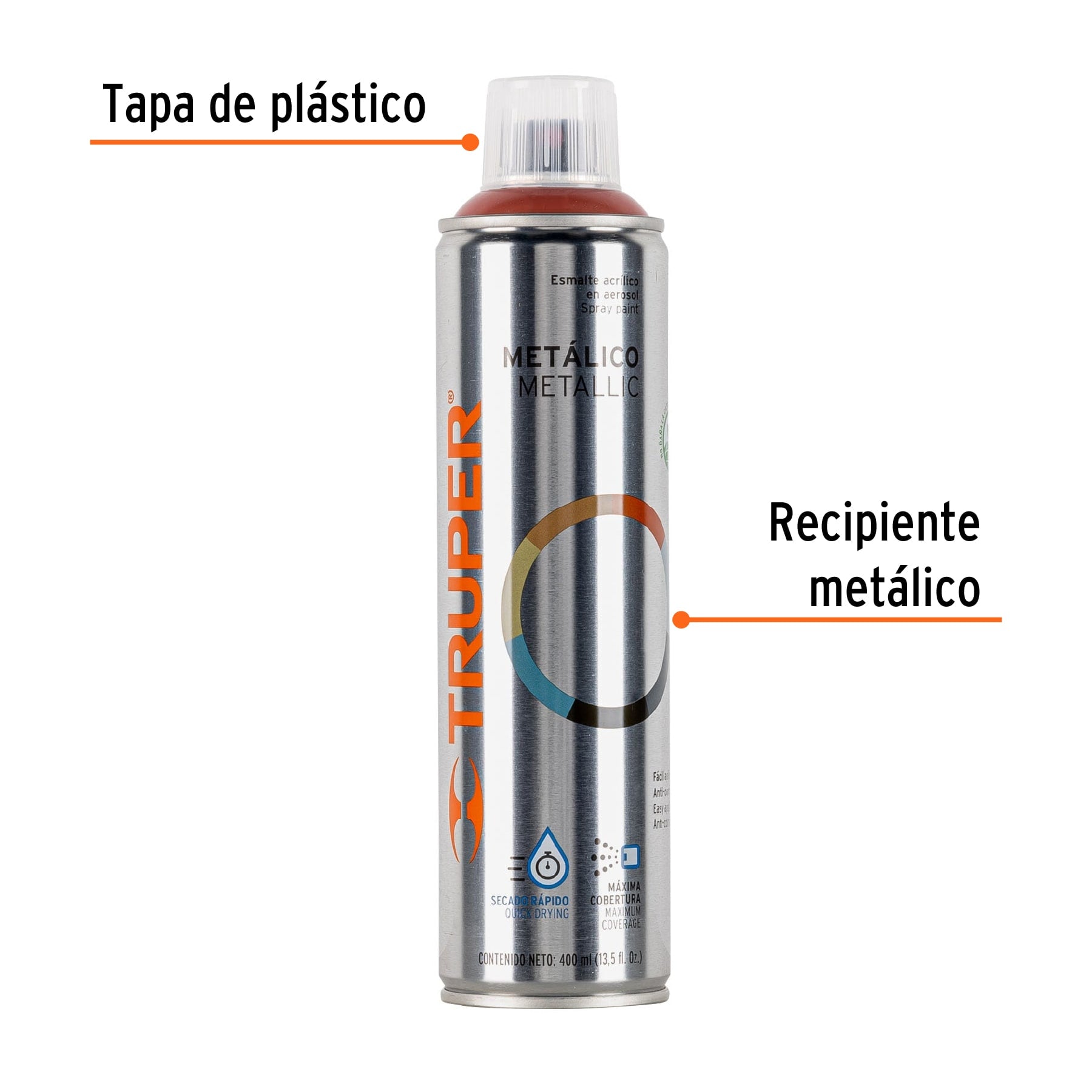 Pintura (Esmalte acrílico) en aerosol, metálica, cobre