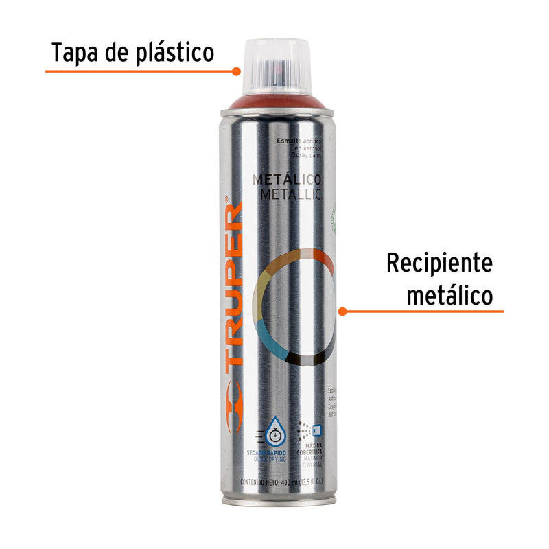 Pintura (Esmalte acrílico) en aerosol, metálica, cobre