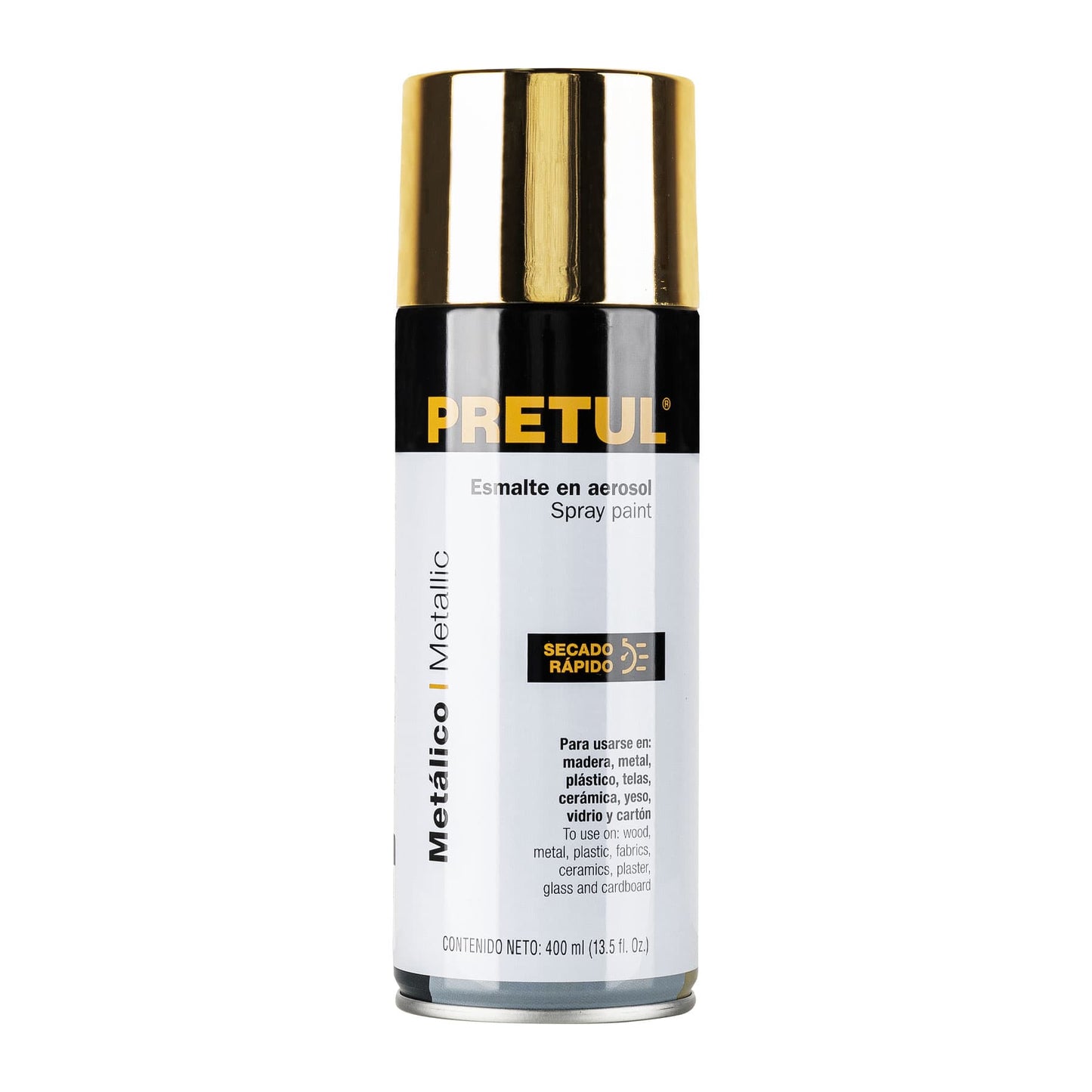 Pintura (Esmalte acrílico ) en aerosol, metálica, oro,Pretul