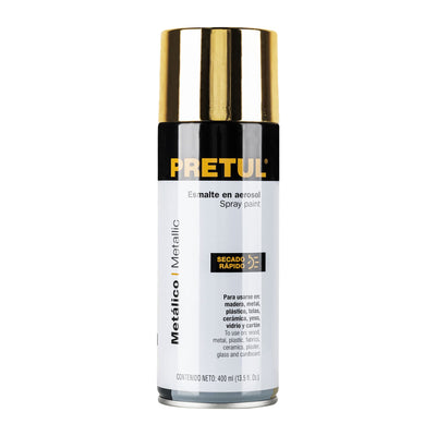 Pintura (Esmalte acrílico ) en aerosol, metálica, oro,Pretul