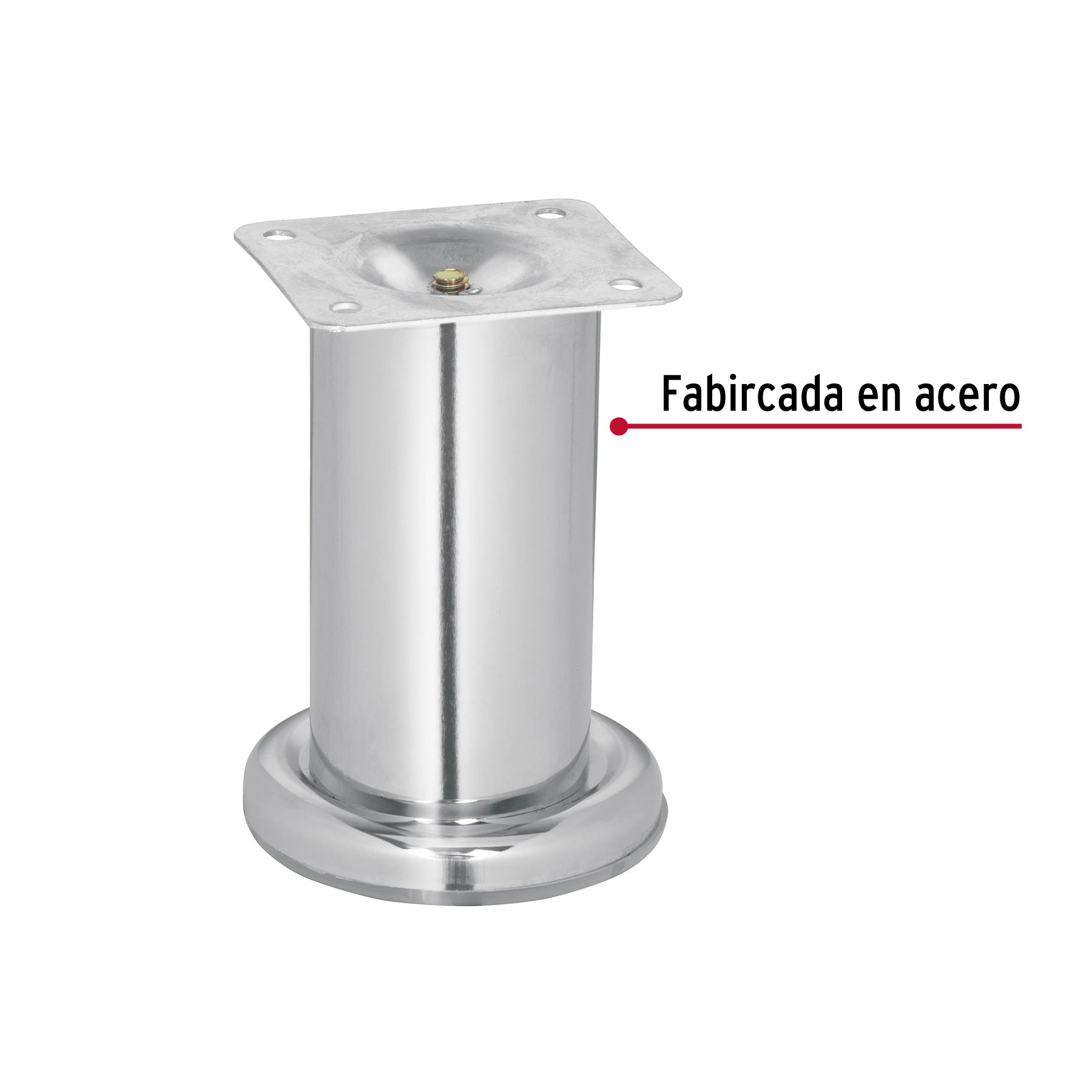 Pata para sofá y mueble, cromo, 100 mm altura, HERMEX