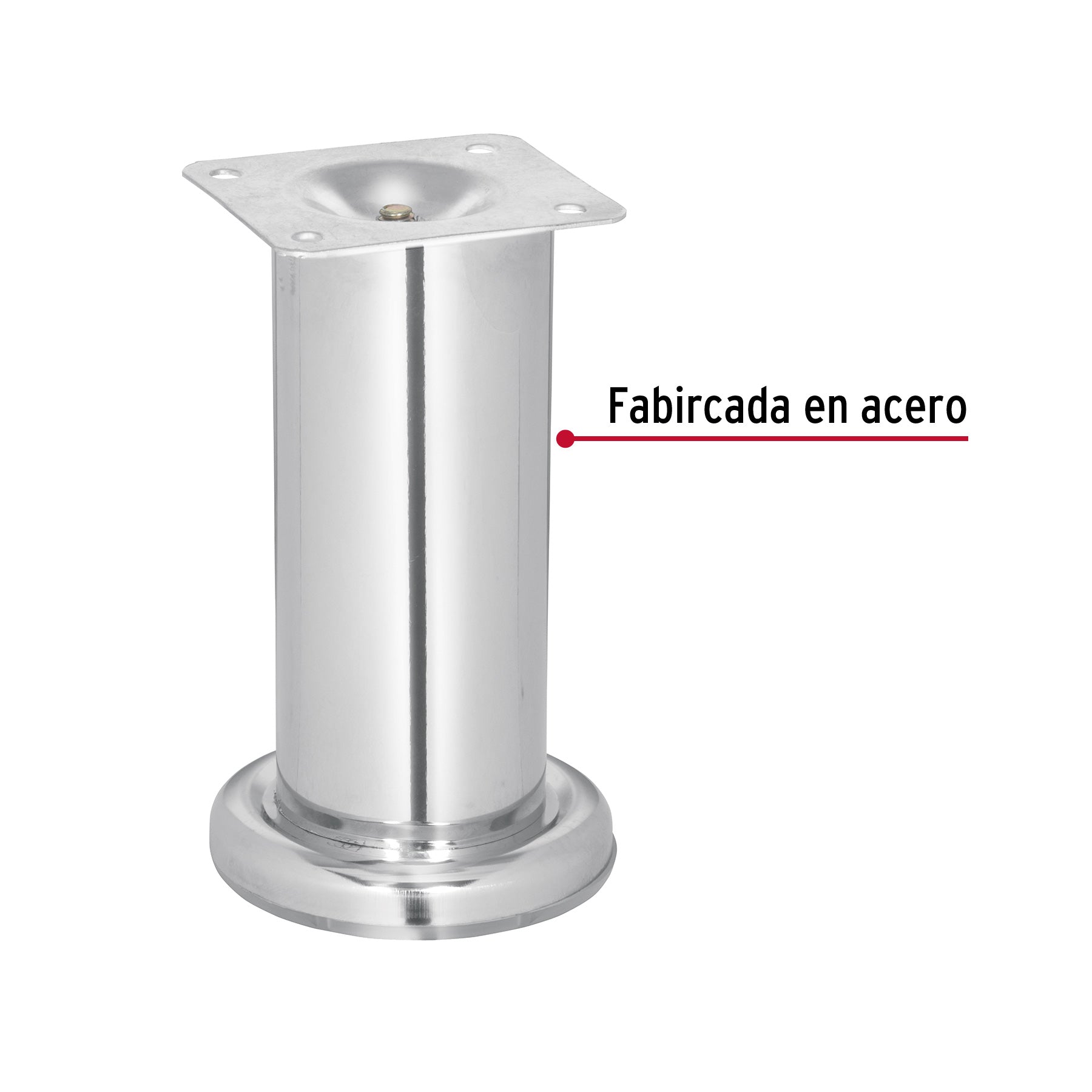 Pata para sofá y mueble, cromo, 120 mm altura, HERMEX