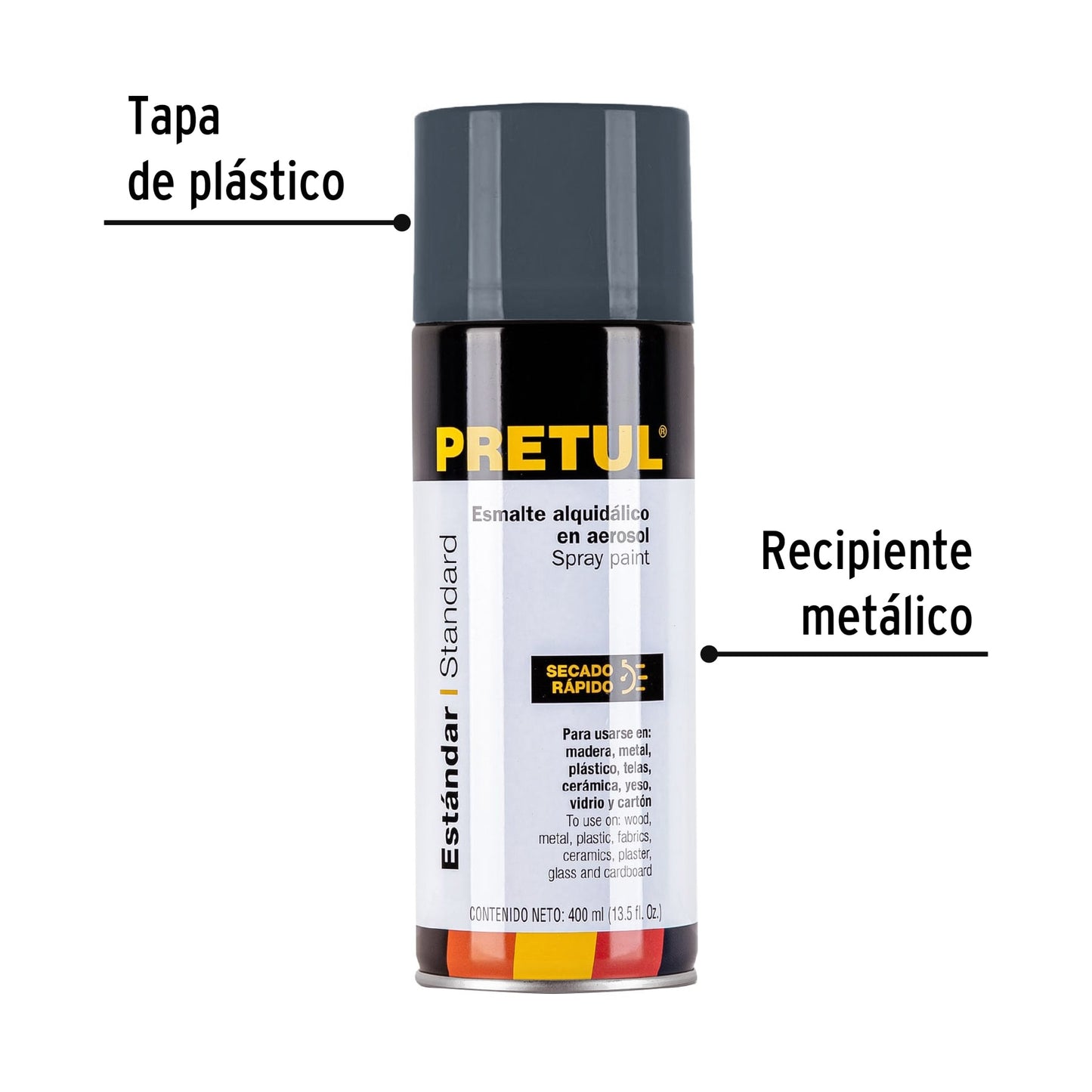 Pintura (Esmalte acrílico) en aerosol, gris primario,Pretul