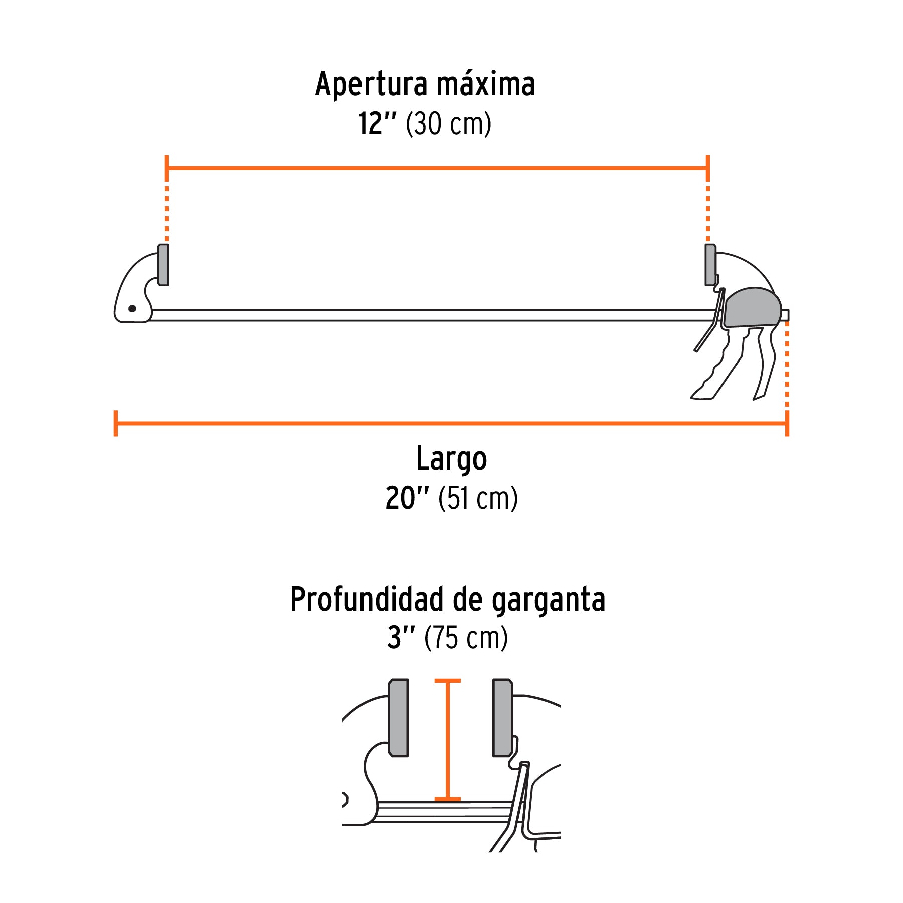 Prensa con ajuste rápido 12", uso rudo
