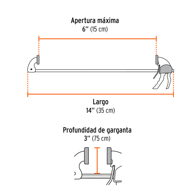 Prensa con ajuste rápido 6", uso rudo