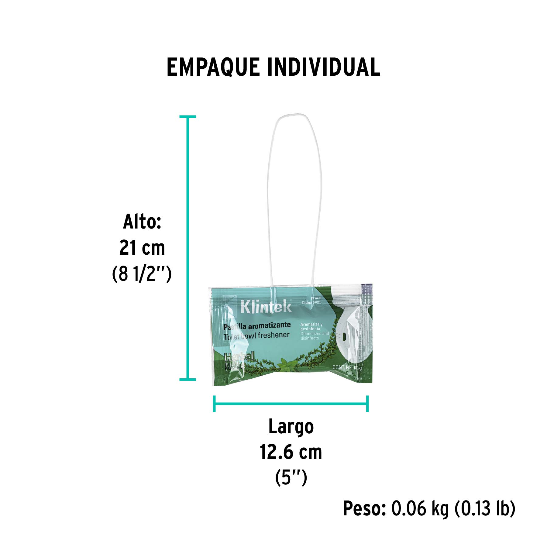 Pastilla desodorante para sanitario, aroma herbal
