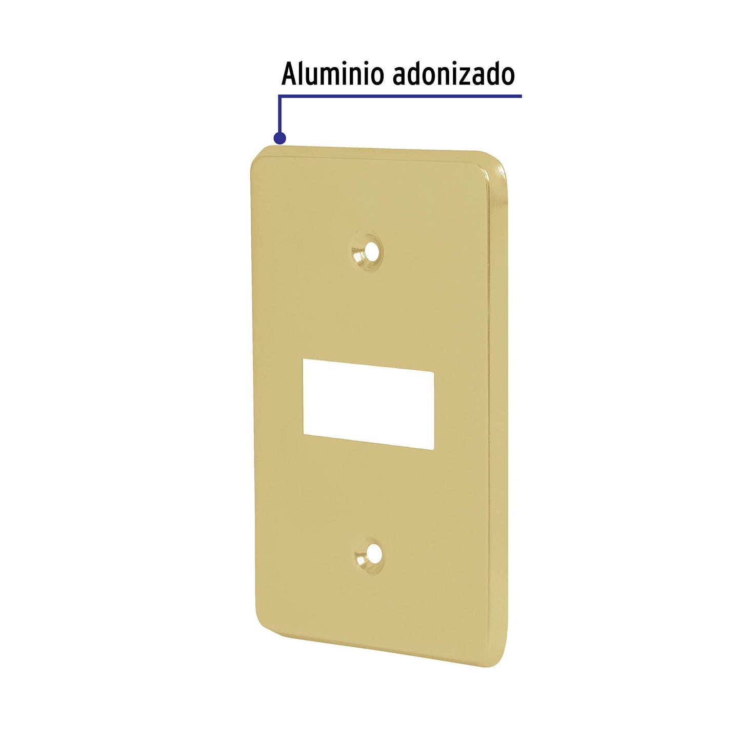 Placa 1 módulo, de aluminio, línea Económica