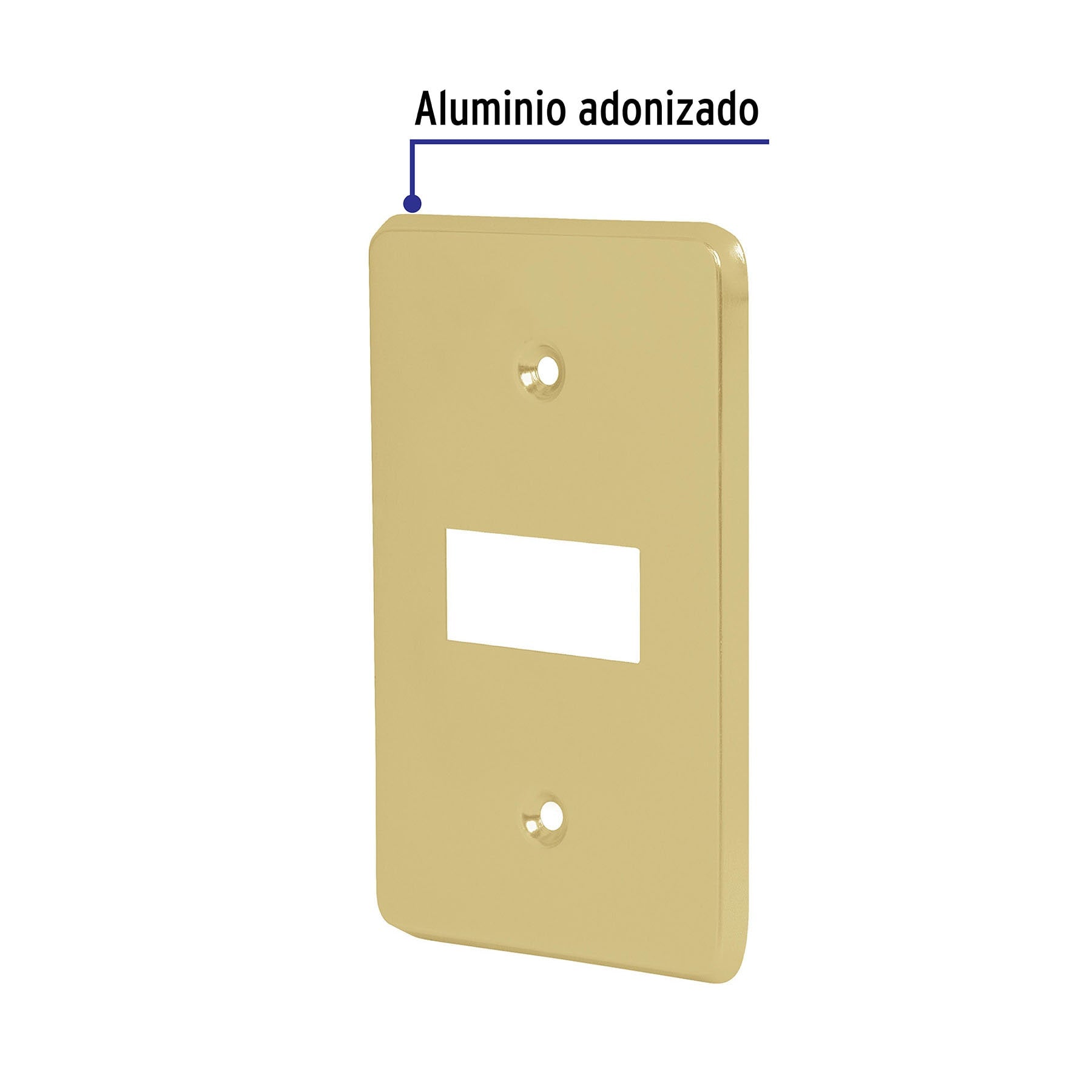 Placa 1 módulo, de aluminio, línea Económica