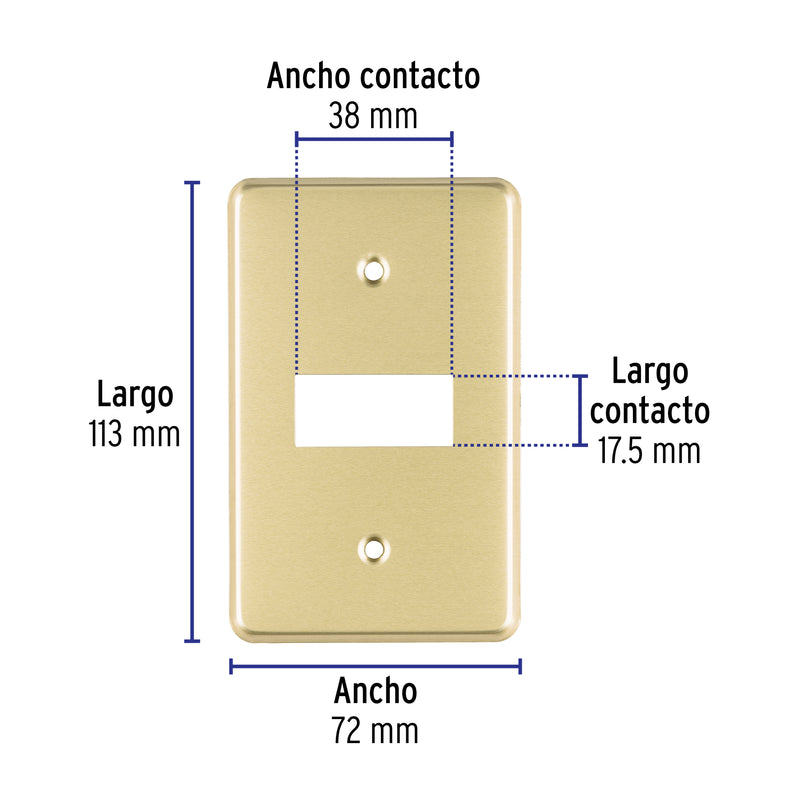 Placa 1 módulo, de aluminio, línea Económica
