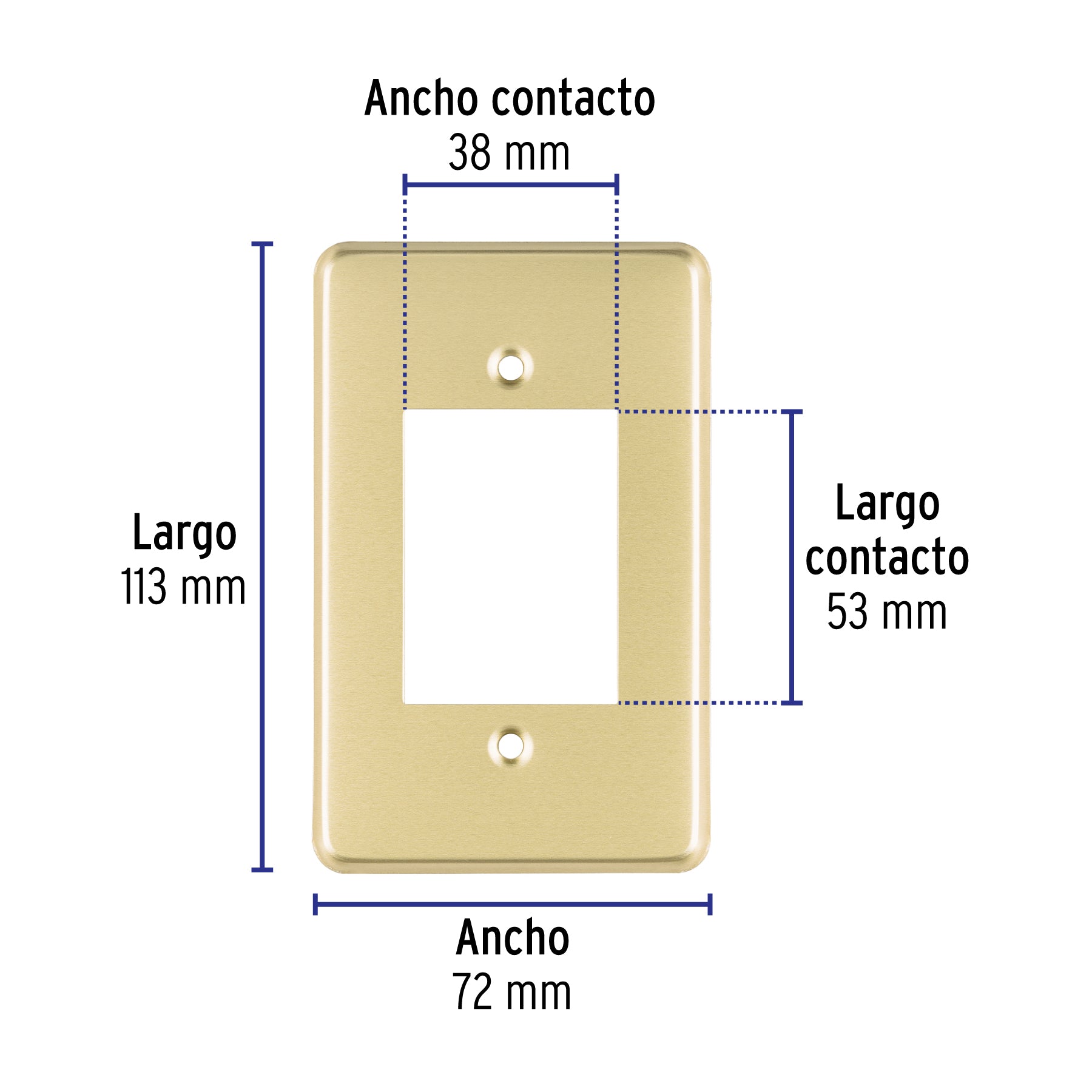 Placa 3 módulos, de aluminio, línea Económica