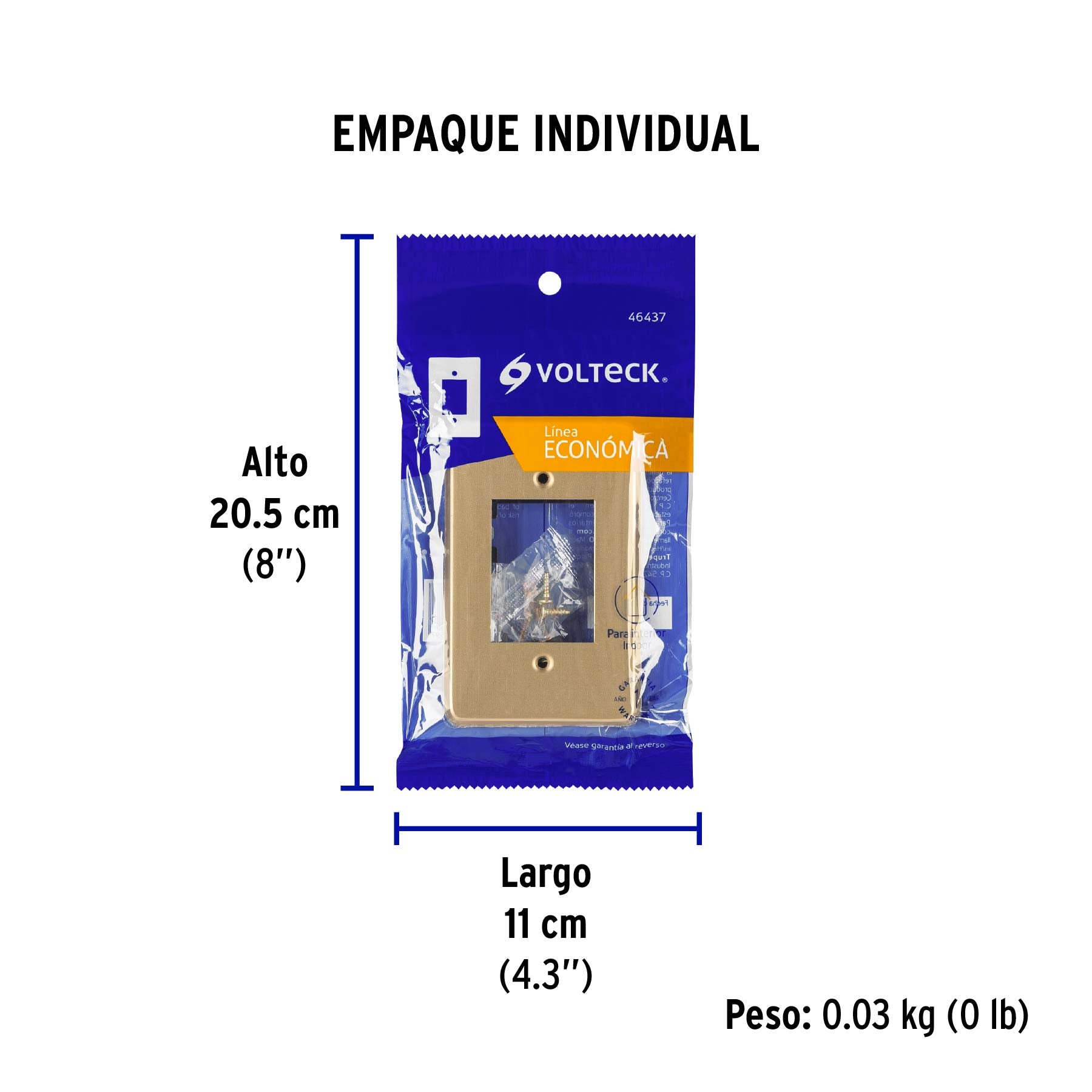 Placa 3 módulos, de aluminio, línea Económica