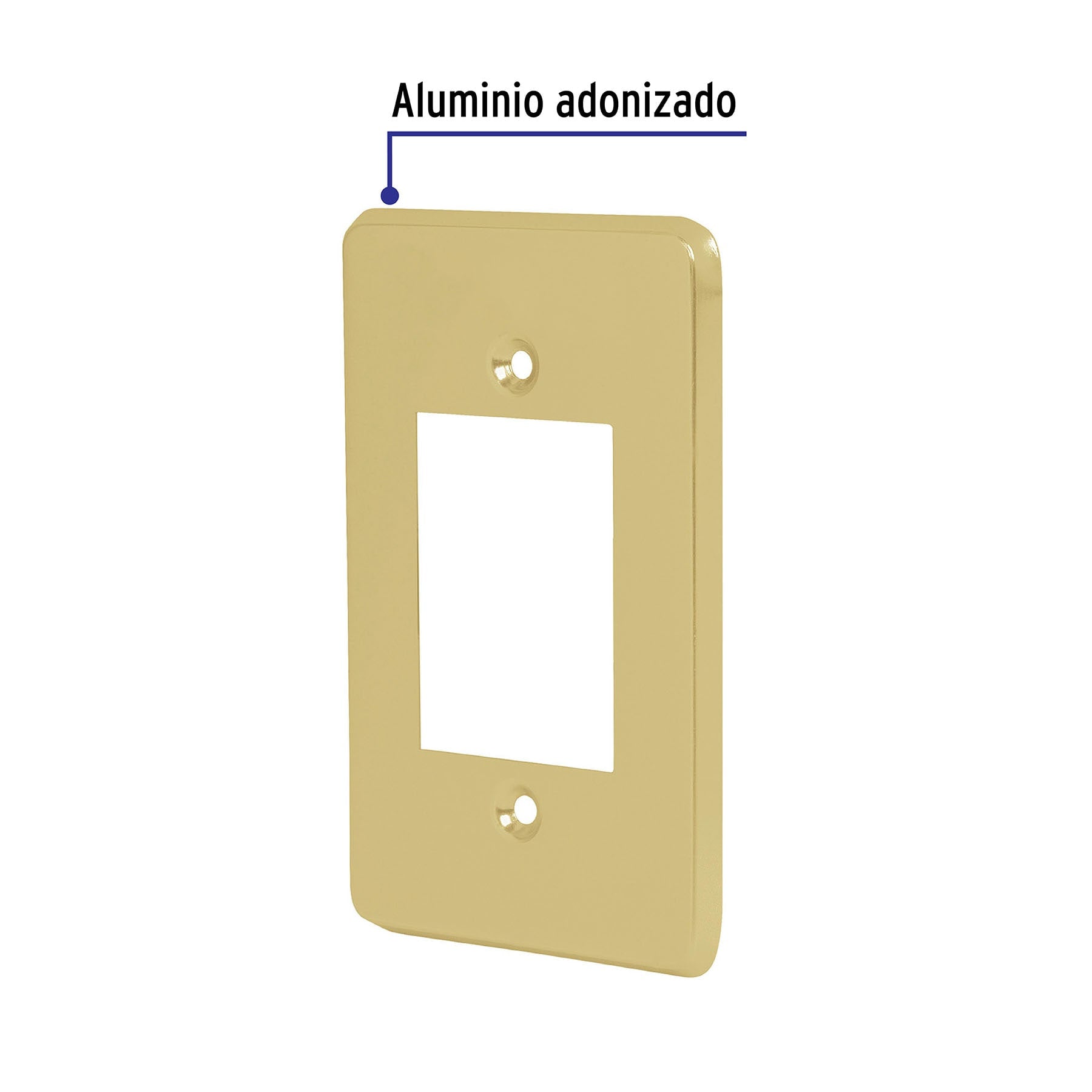 Placa 3 módulos, de aluminio, línea Económica