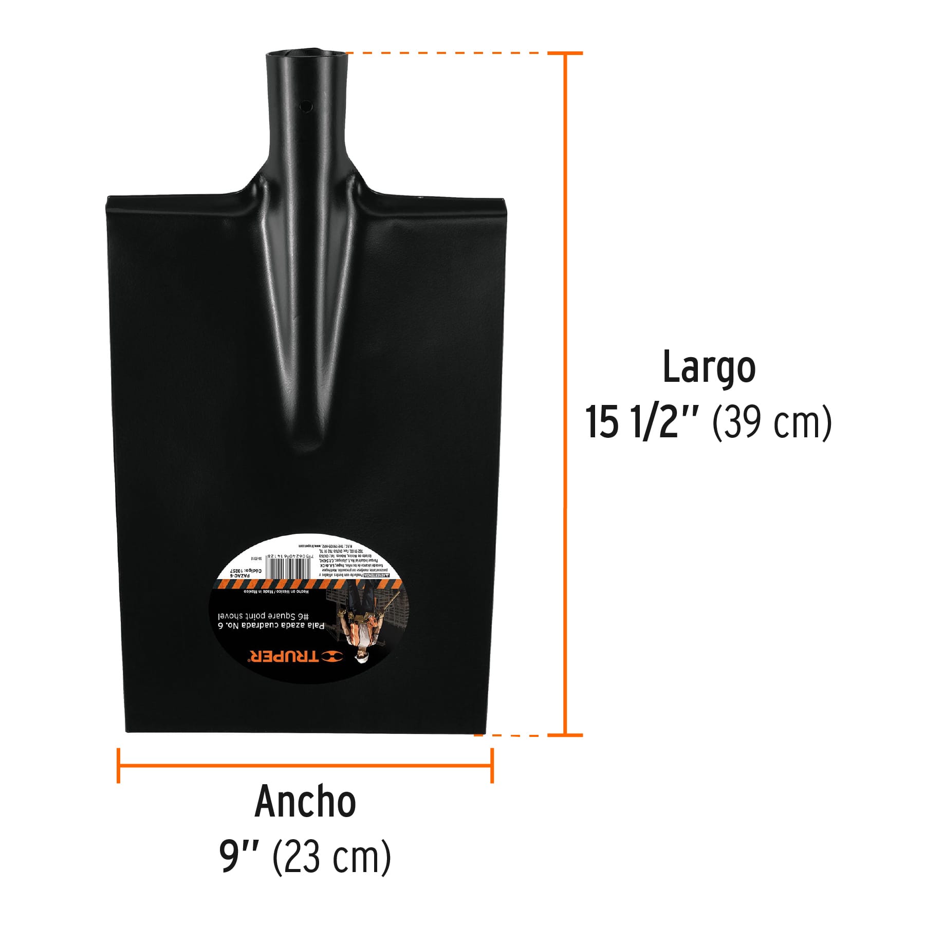 Pala azada, cuadrada, # 6