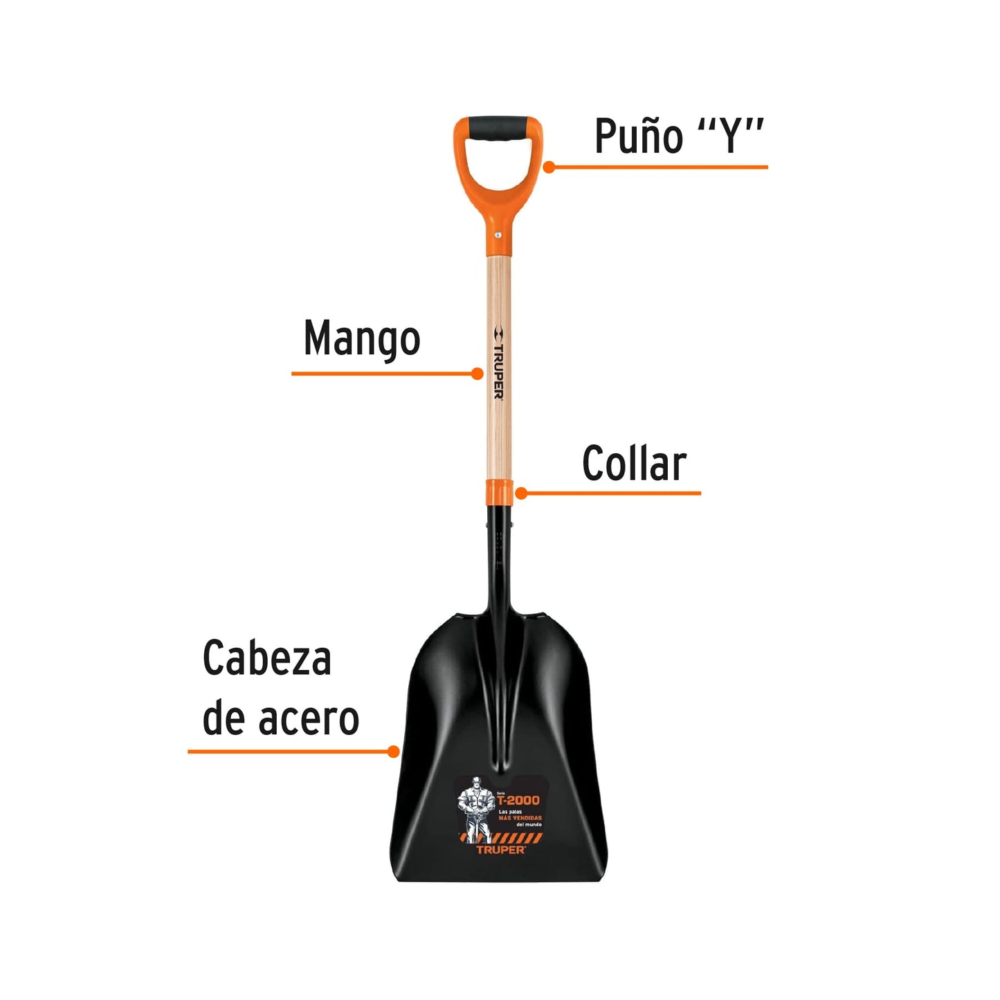 Pala t-2000 carbonera chica, puño "y"