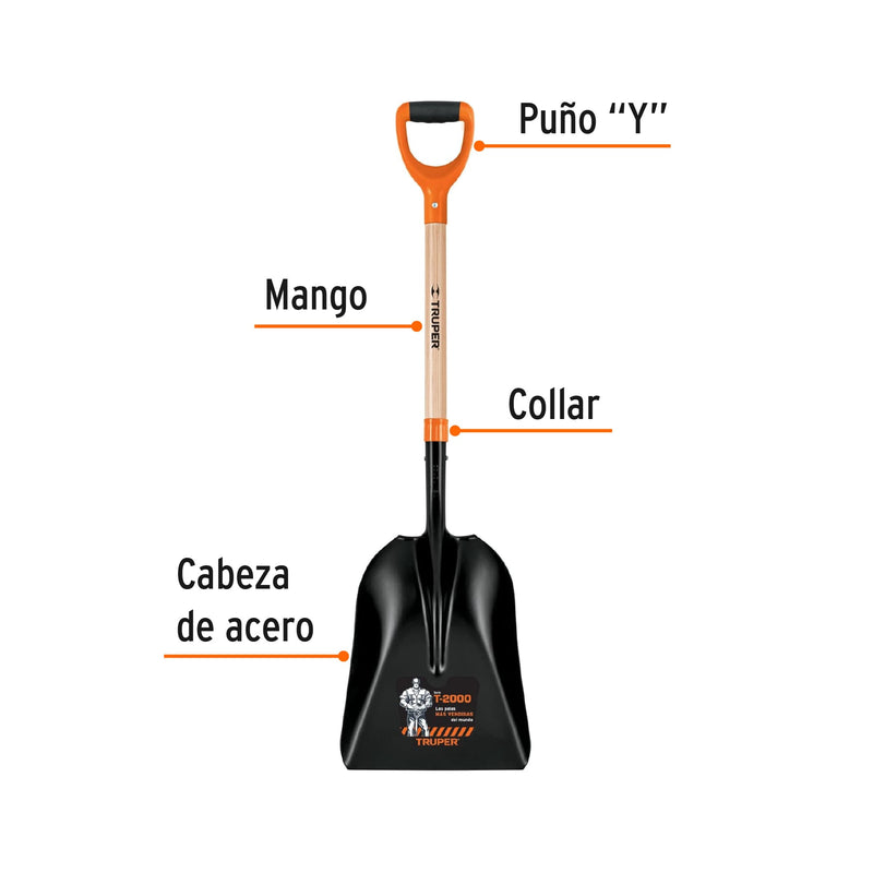 Pala t-2000 carbonera chica, puño "y"