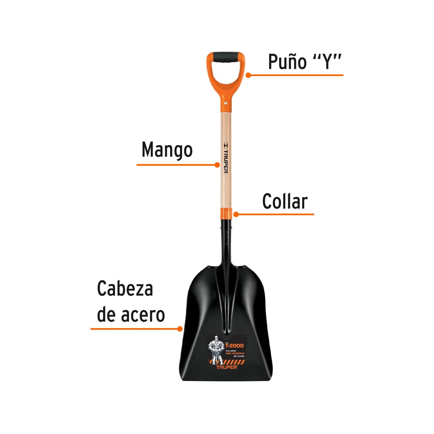 Pala t-2000 carbonera, puño "y"