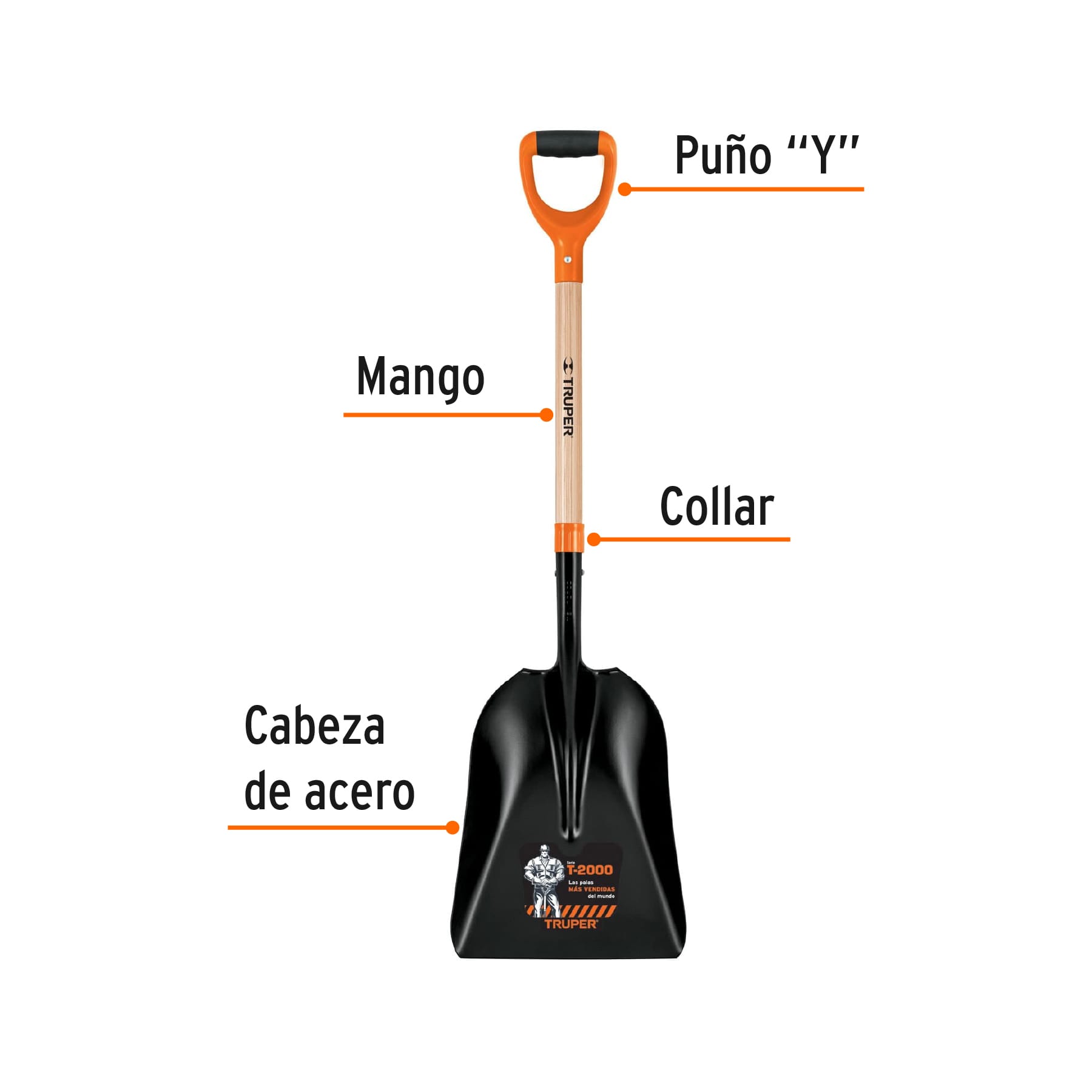 Pala t-2000 carbonera, puño "y"