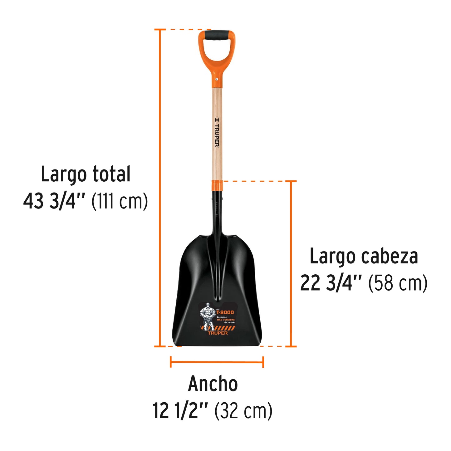 Pala t-2000 carbonera, puño "y"