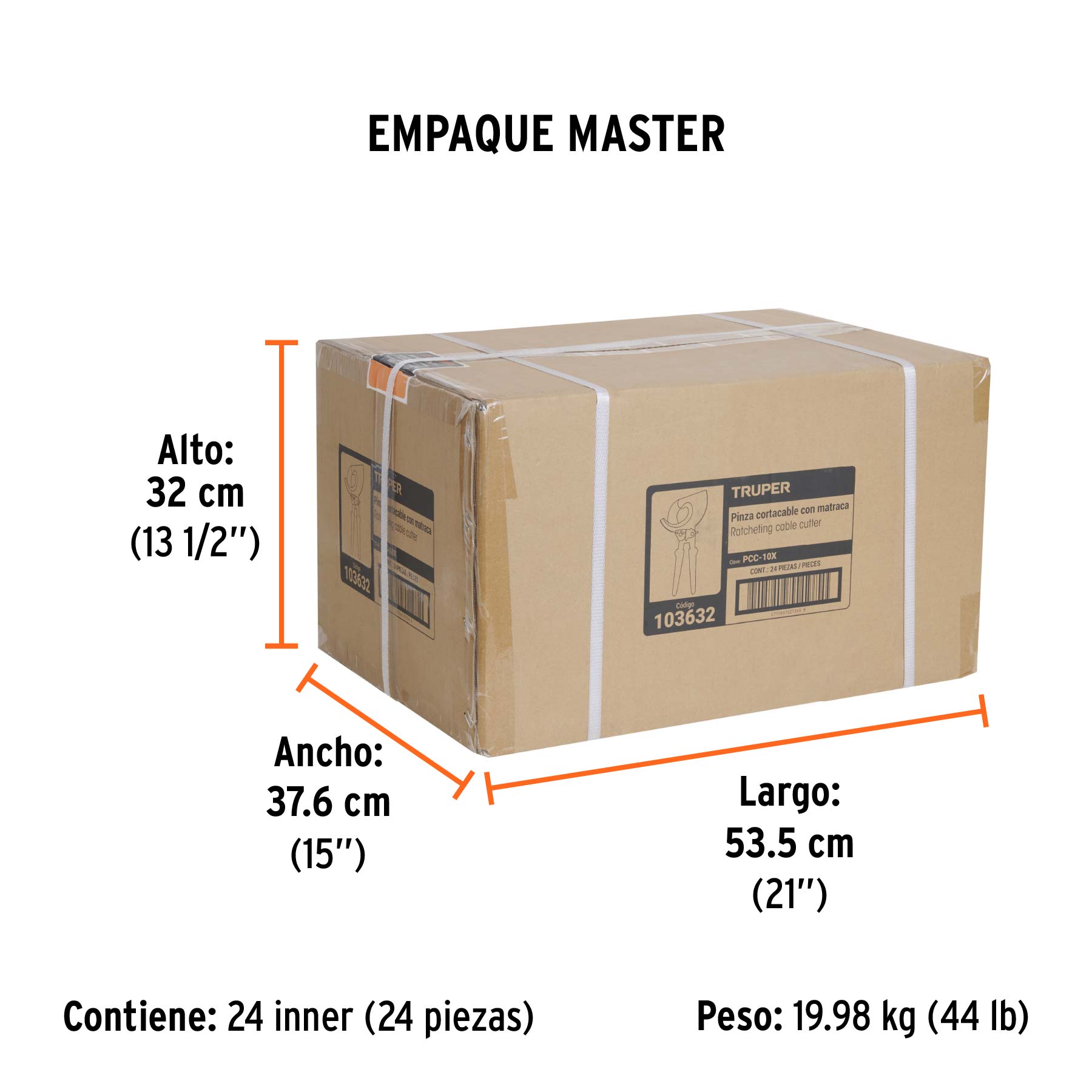 Pinzas cortacable de trinquete 10', Truper Expert