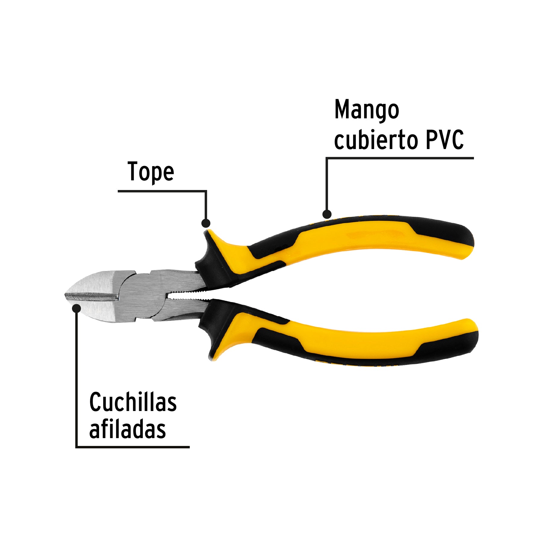 Pinza corte diagonal 6", mango comfort grip, pretul