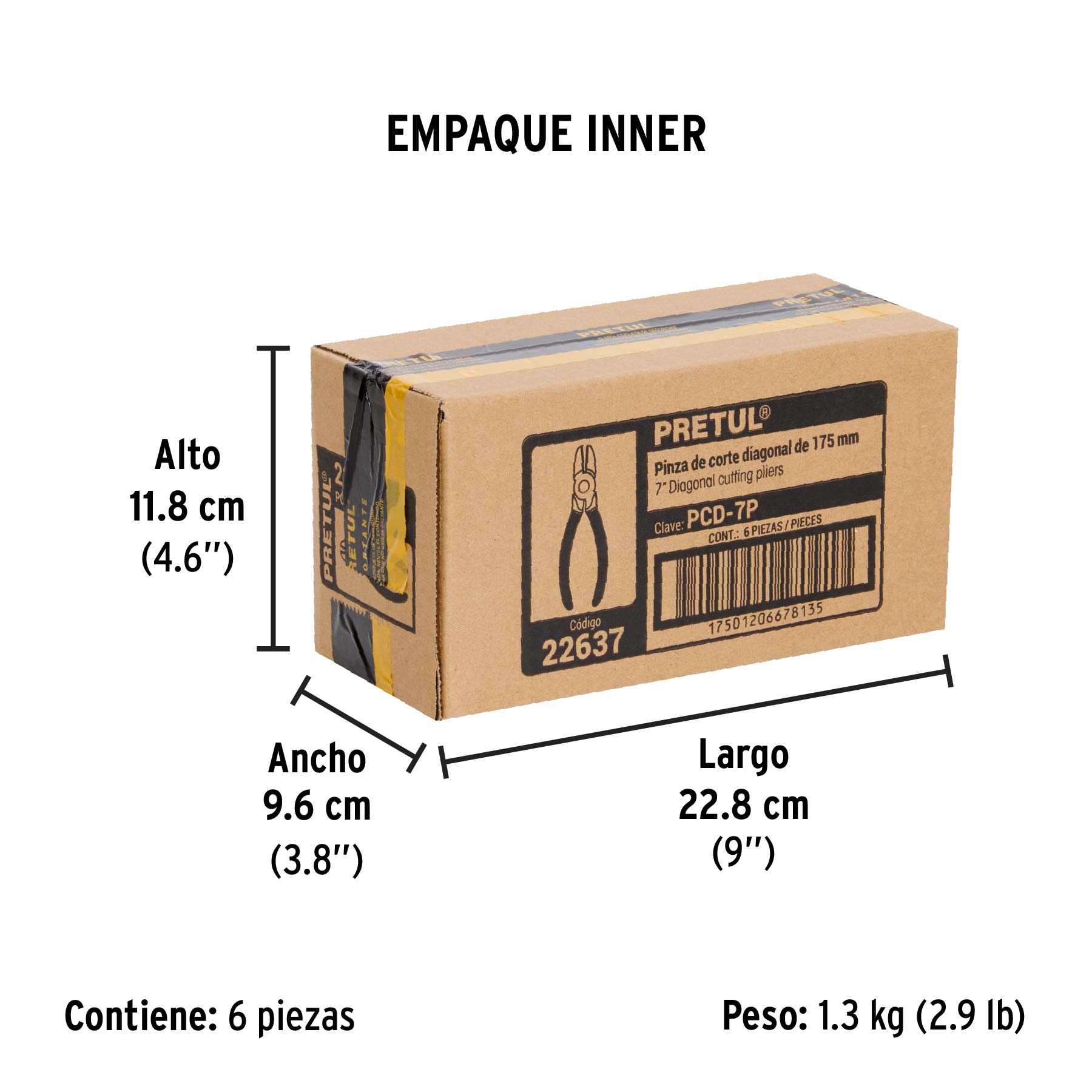 Pinza de corte diagonal 7", pretul