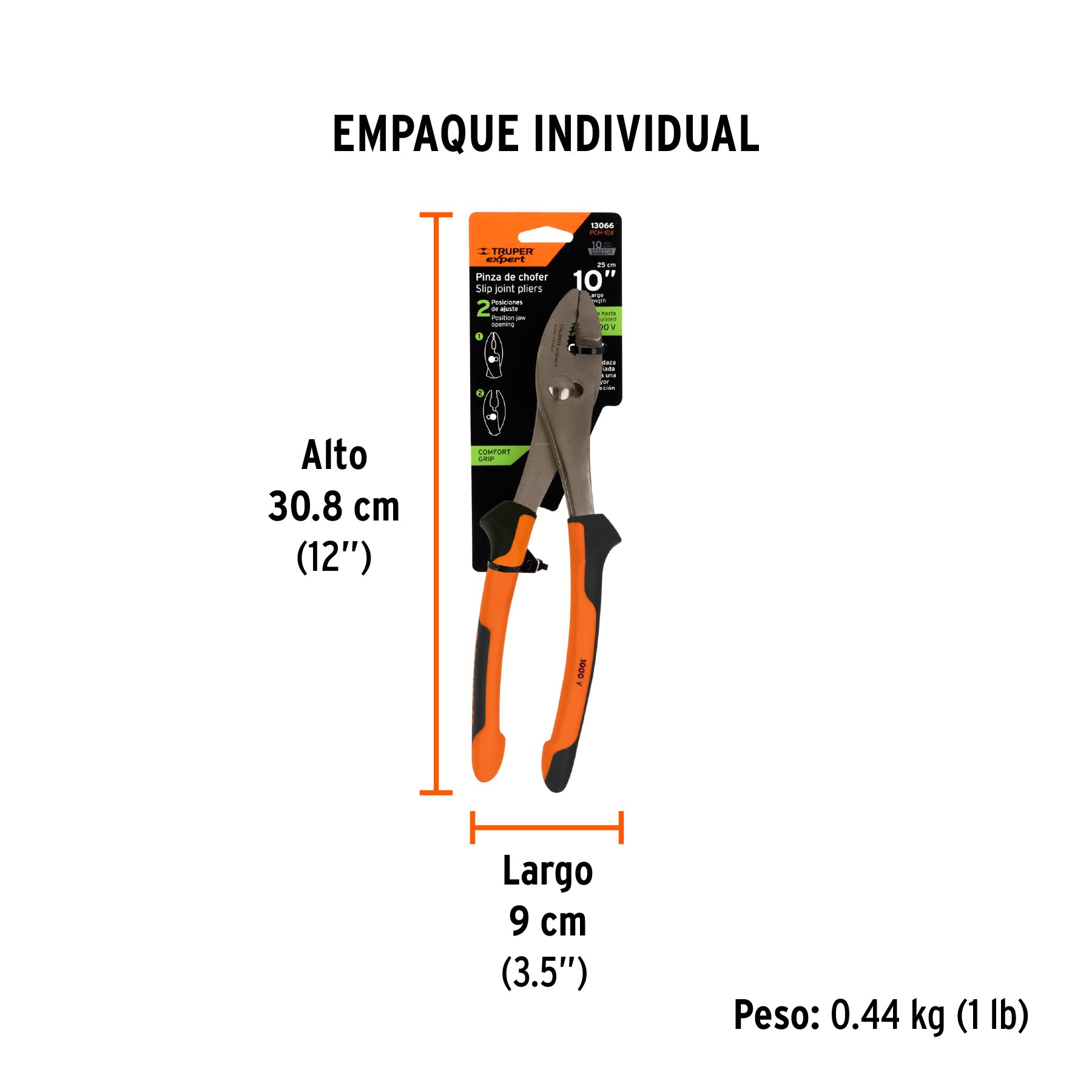 Pinzas de chofer 10", mango comfort grip
