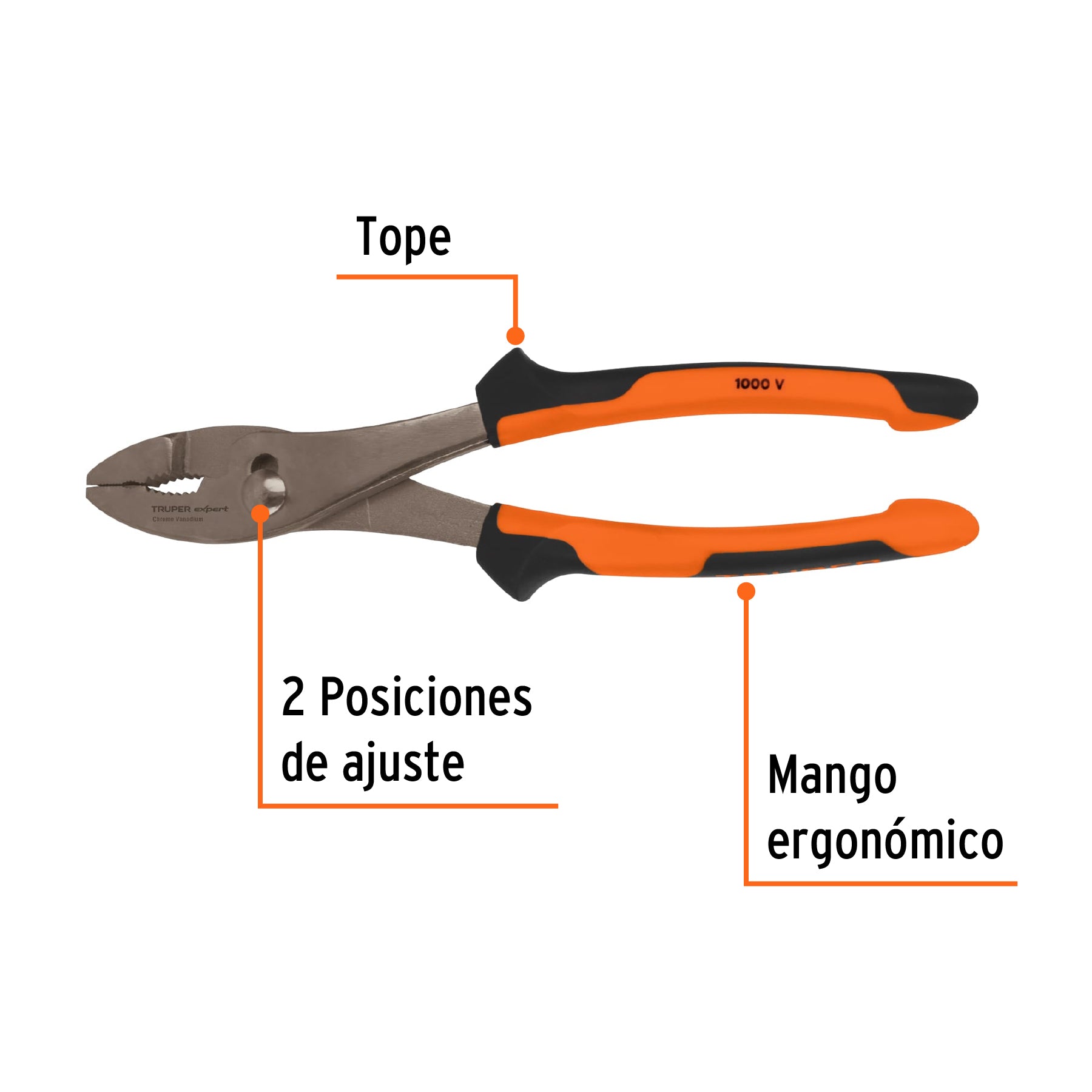 Pinzas de chofer 10", mango comfort grip