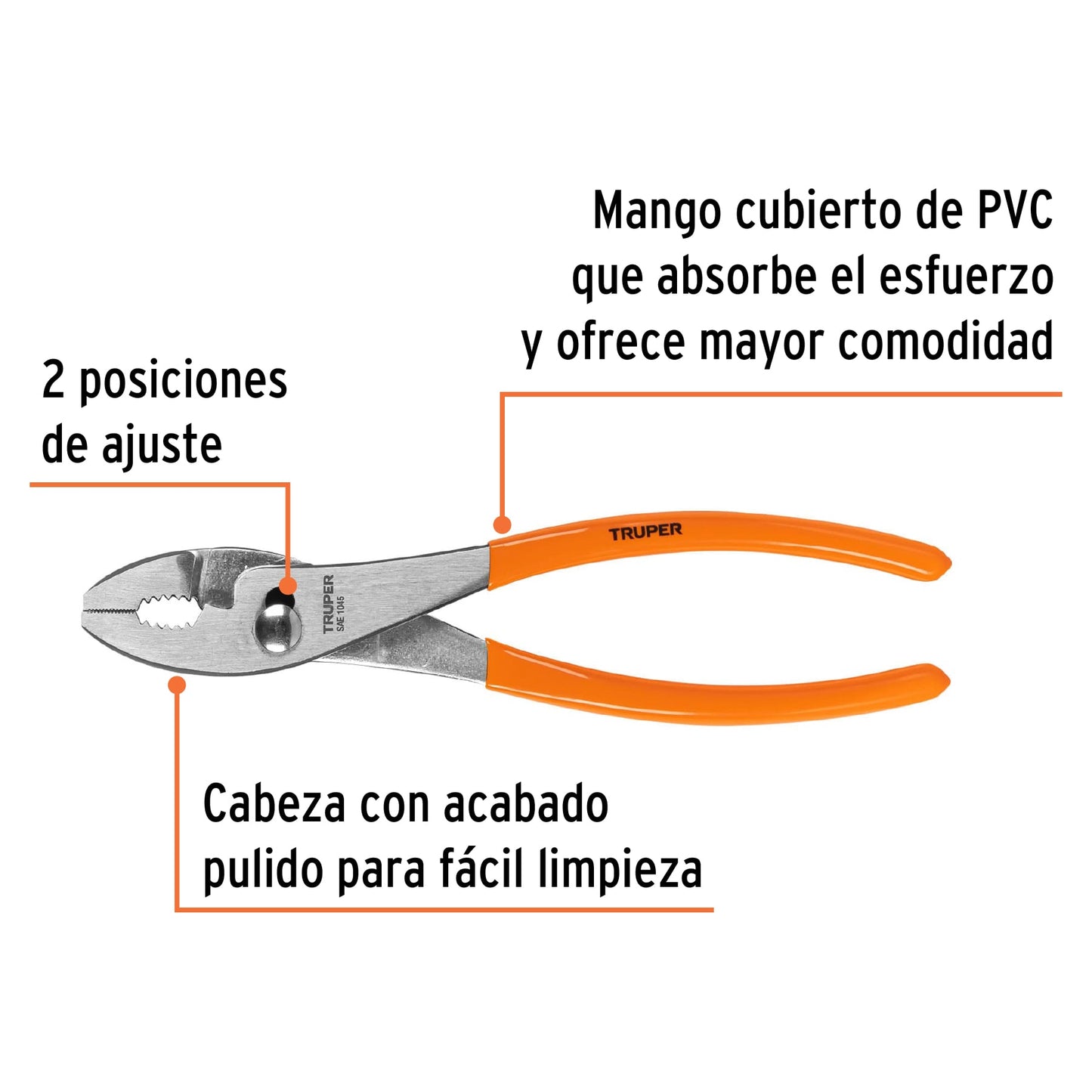 Pinza de chofer 10", mango de vinil