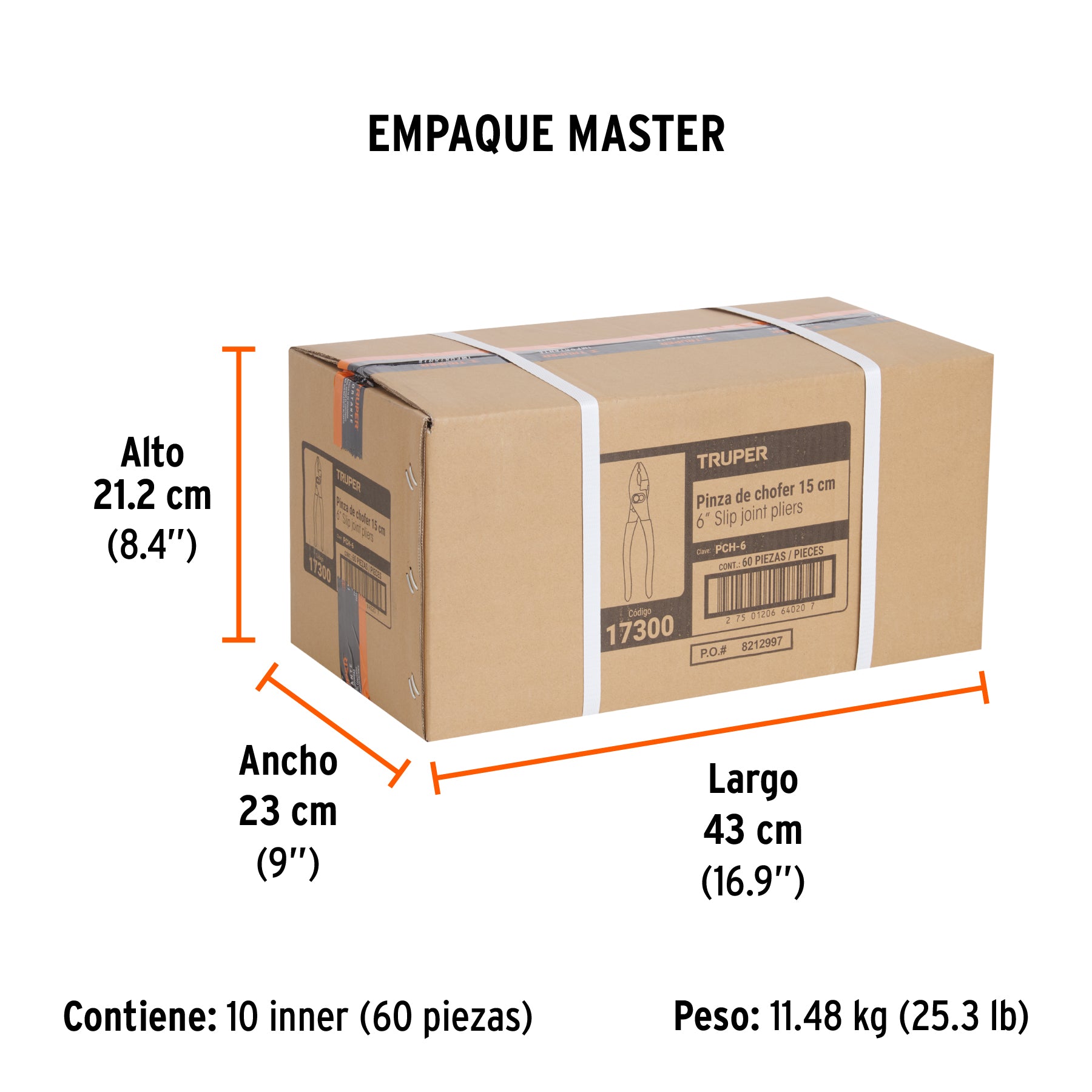 Pinza de chofer 6", mango de vinil