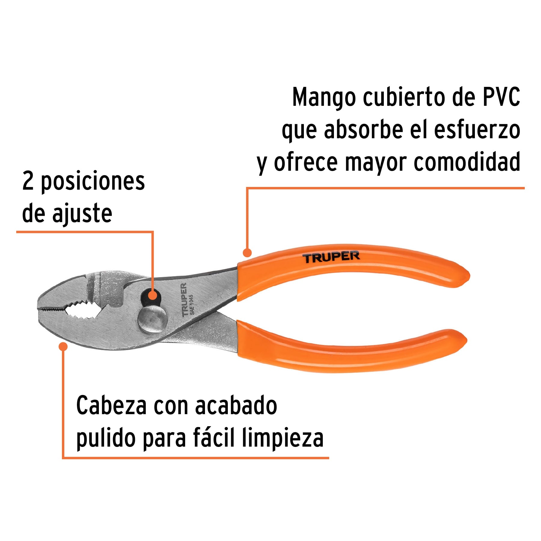 Pinza de chofer 6", mango de vinil