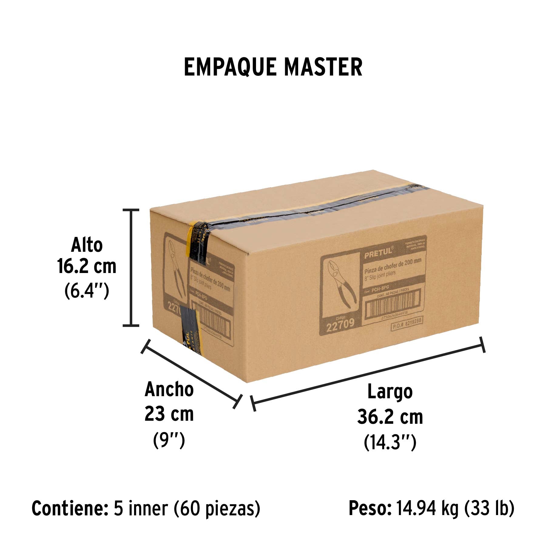 Pinza de chofer 8", Pretul a granel