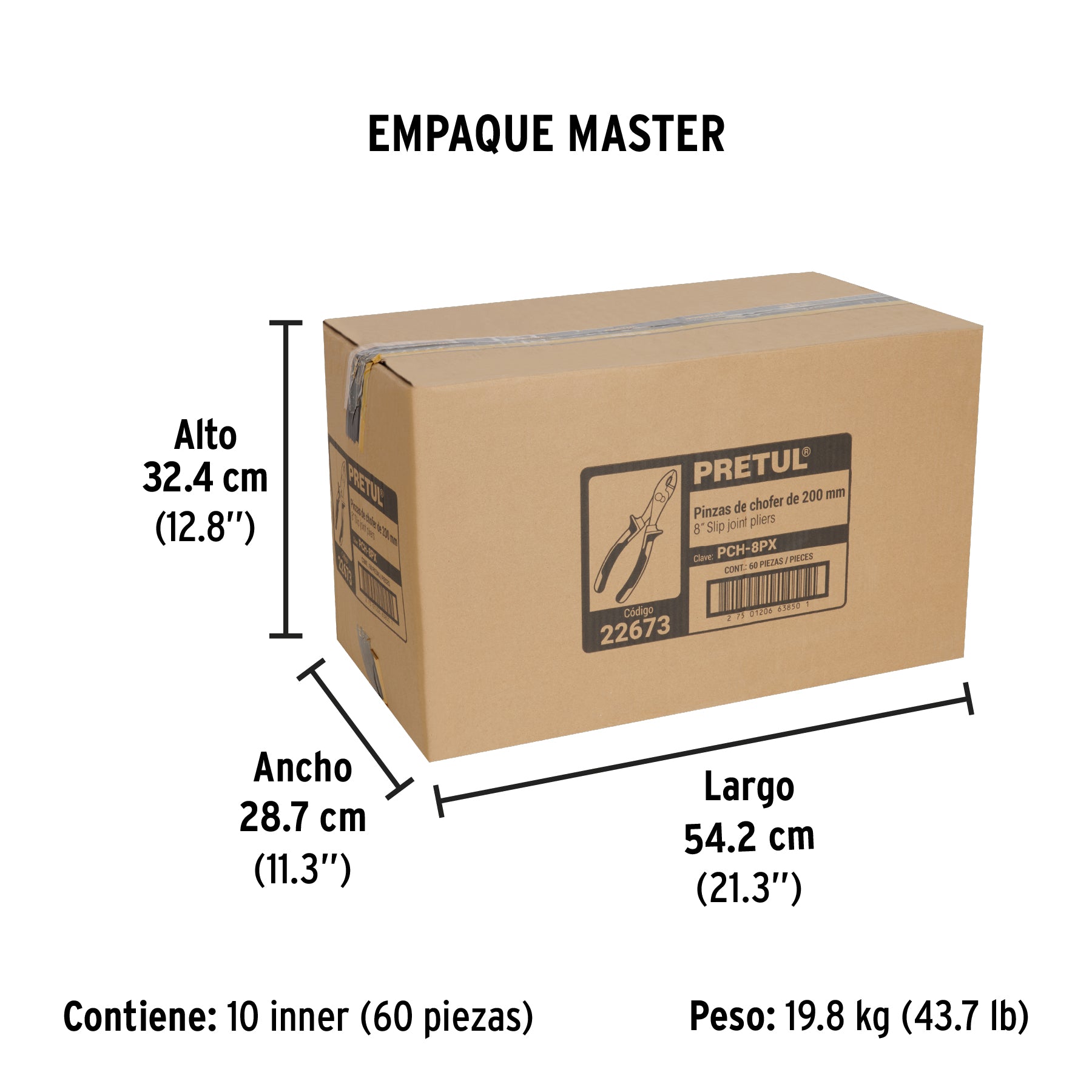 Pinza de chofer 8", mango comfort grip, pretul