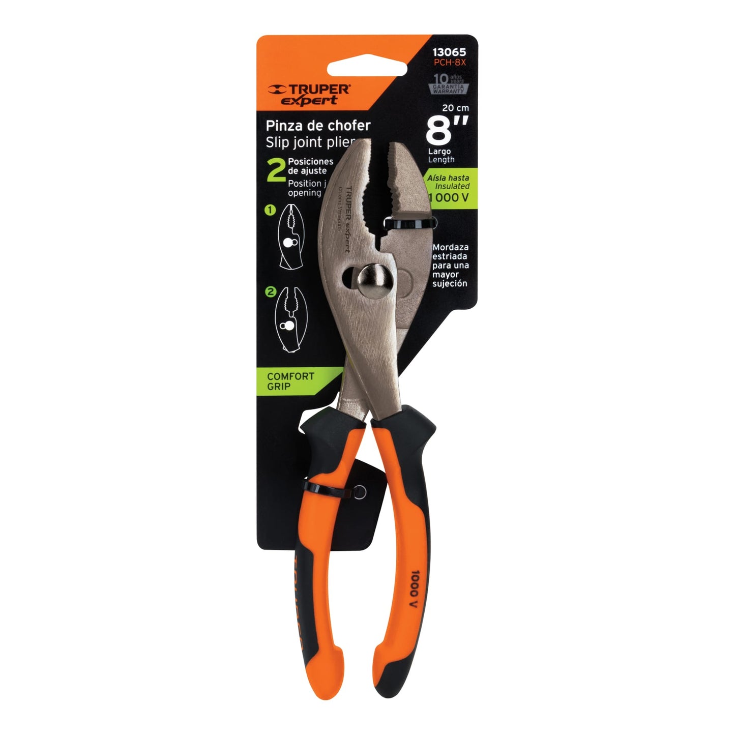 Pinzas de chofer 8", mango comfort grip