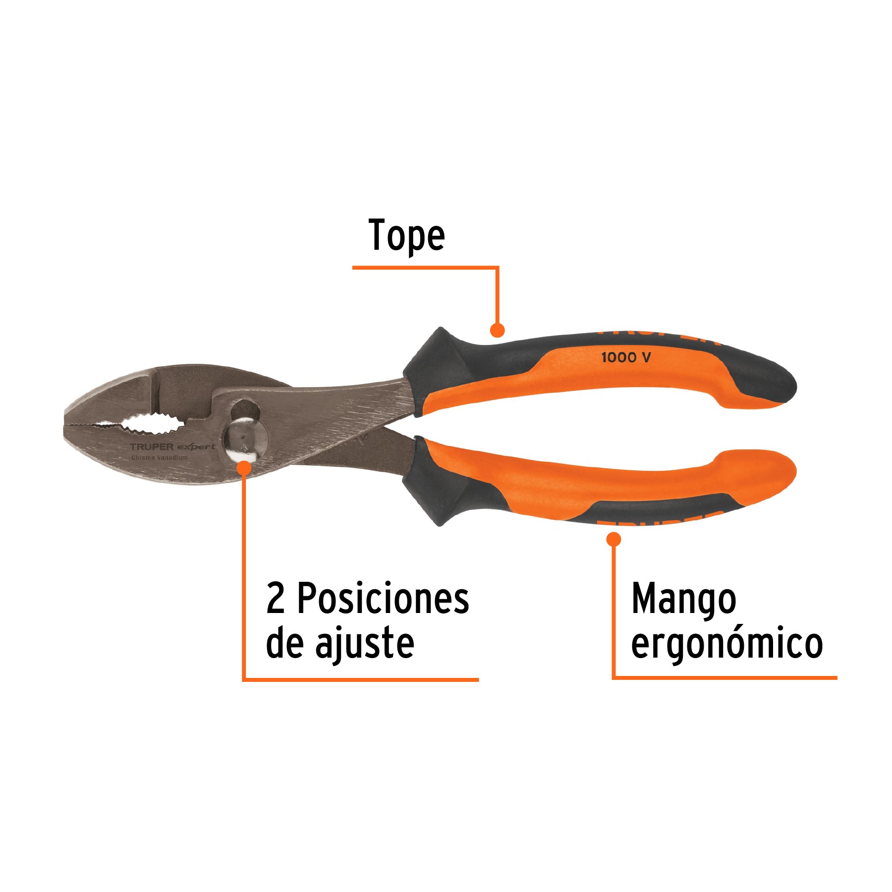 Pinzas de chofer 8", mango comfort grip