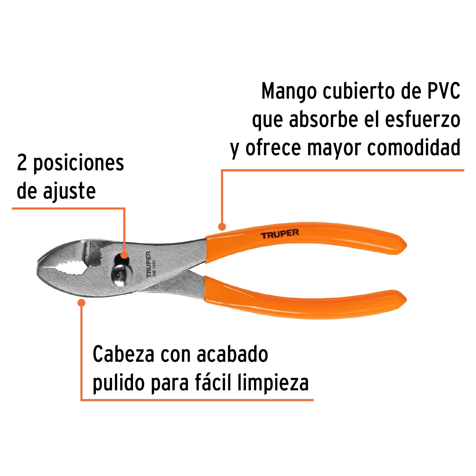 Pinza de chofer 8", mango de vinil