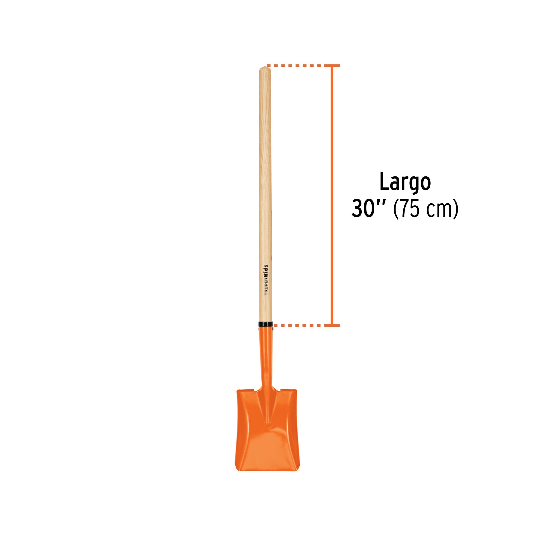 Pala cuadrada para niños, mango 30"