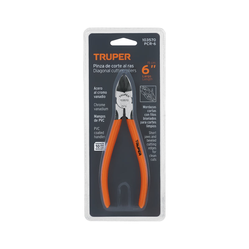 Pinza de corte al ras 6' mango de PVC, Truper