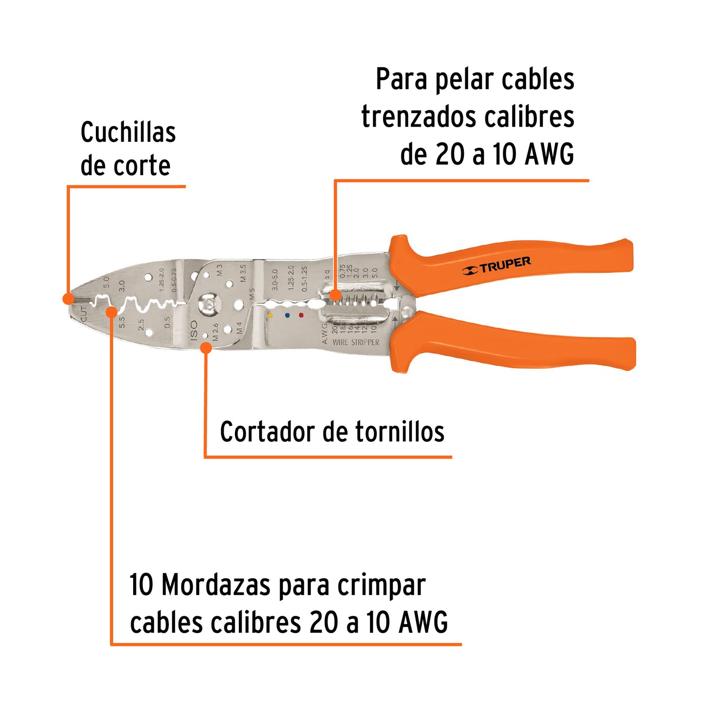 Pinza pelacables 10"