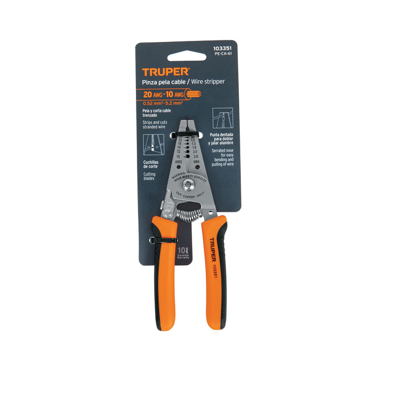 Pinza 6' pela cables, 20 a 10 AWG, TRUPER