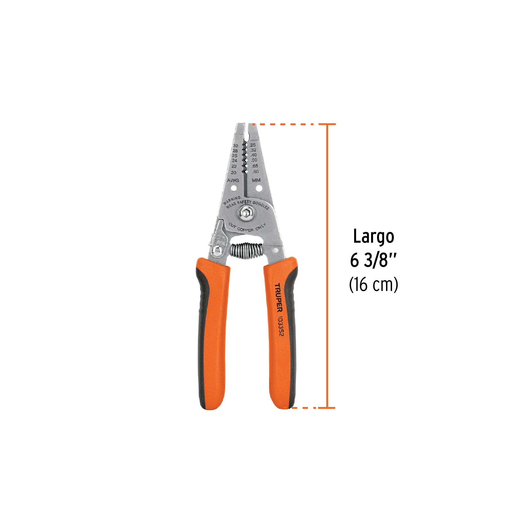 Pinza 6' pela cables, 30 a 20 AWG, TRUPER