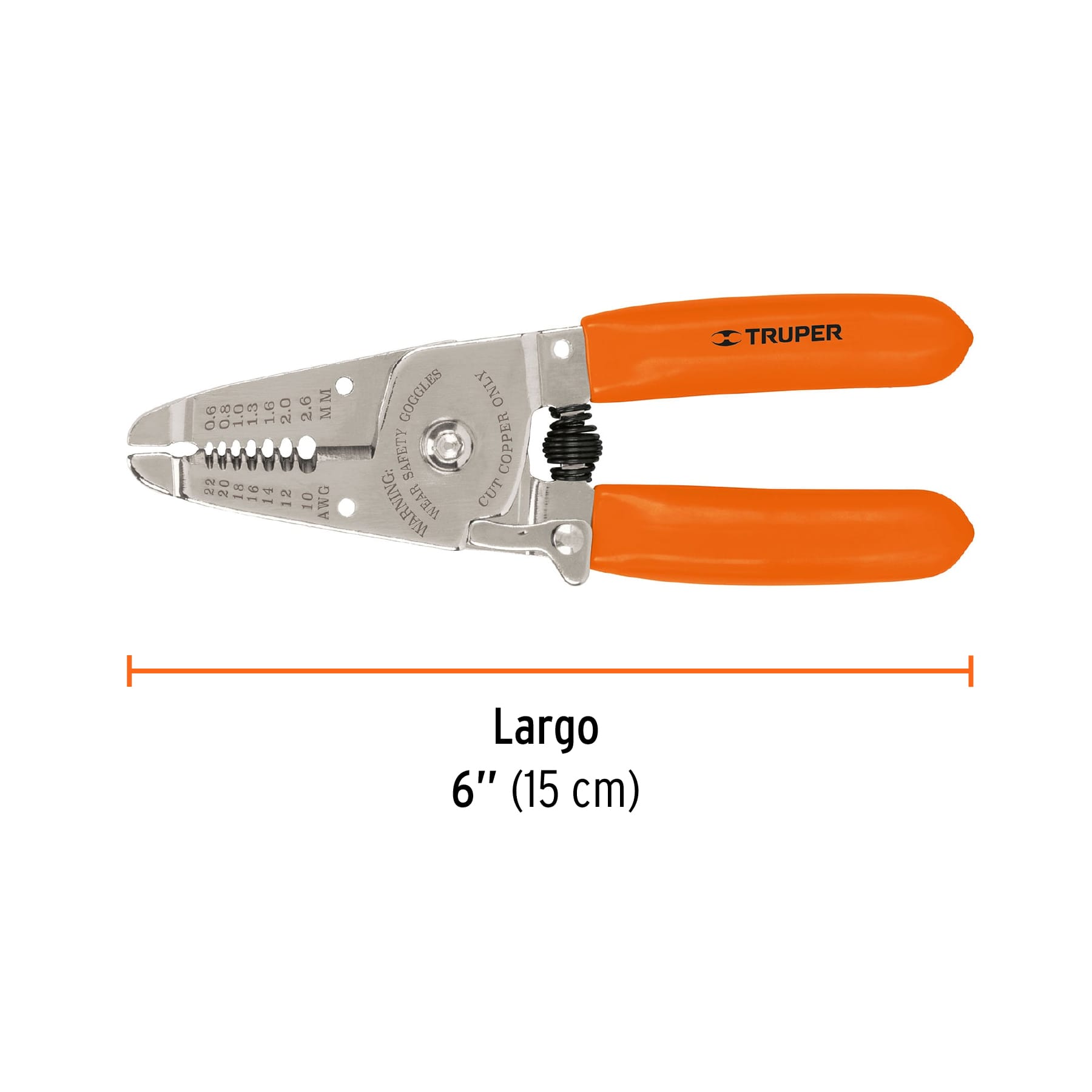 Pinza pelacables 6", 6 medidas