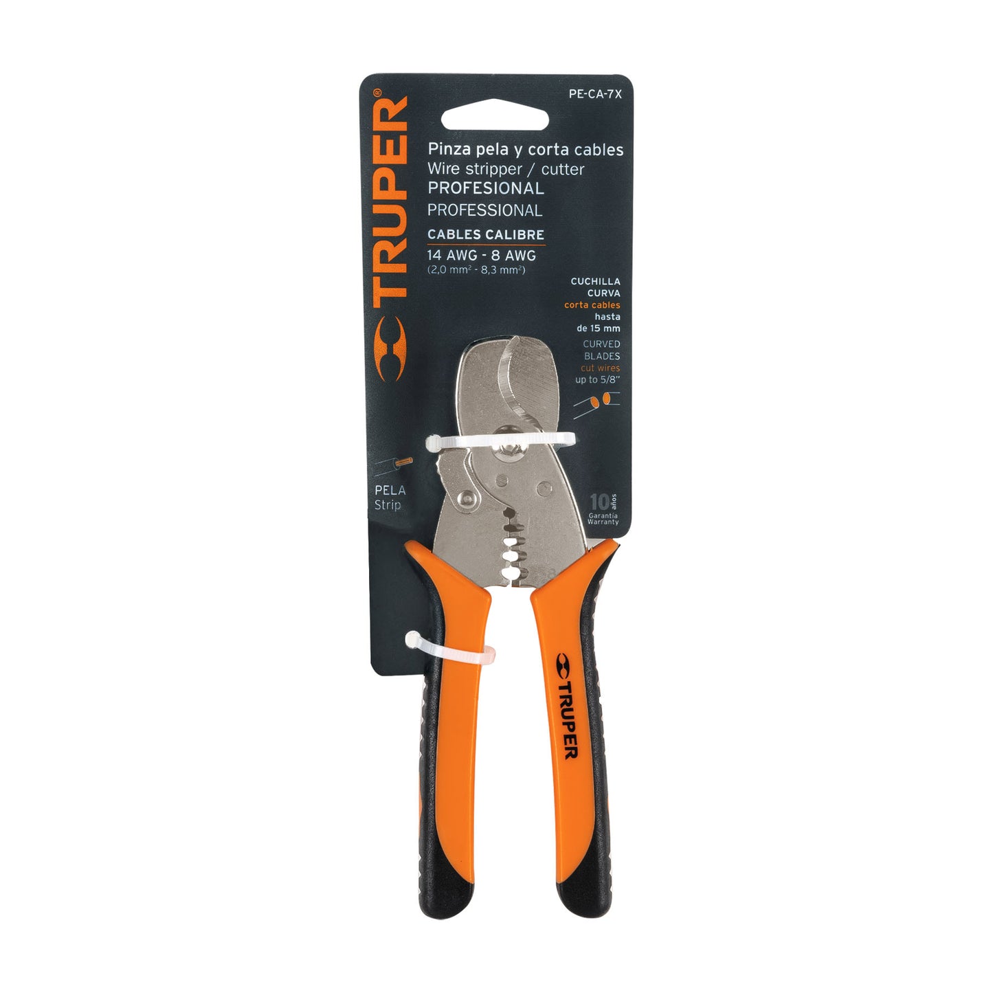 Pinza pela cables y corta cables 7", profesional