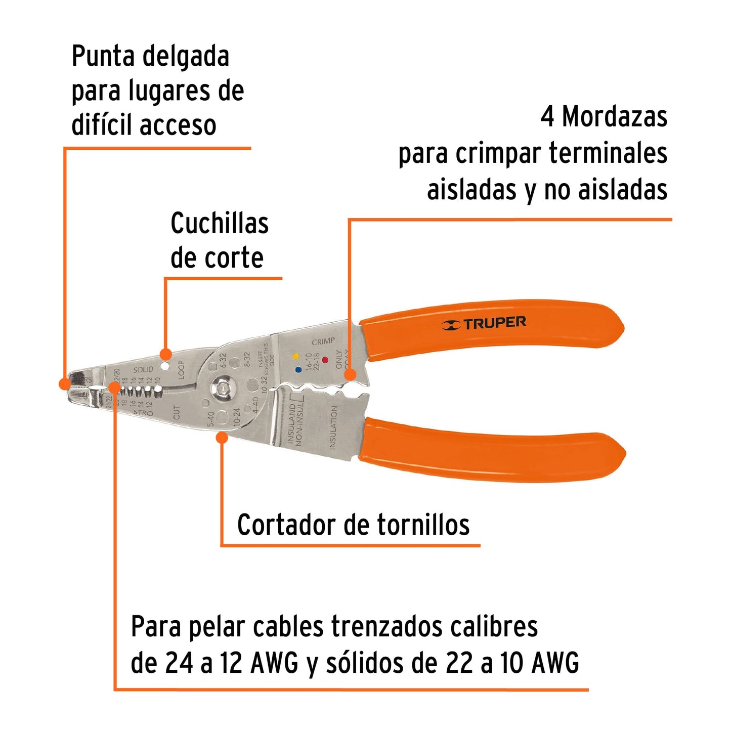 Pinza pelacables 8"