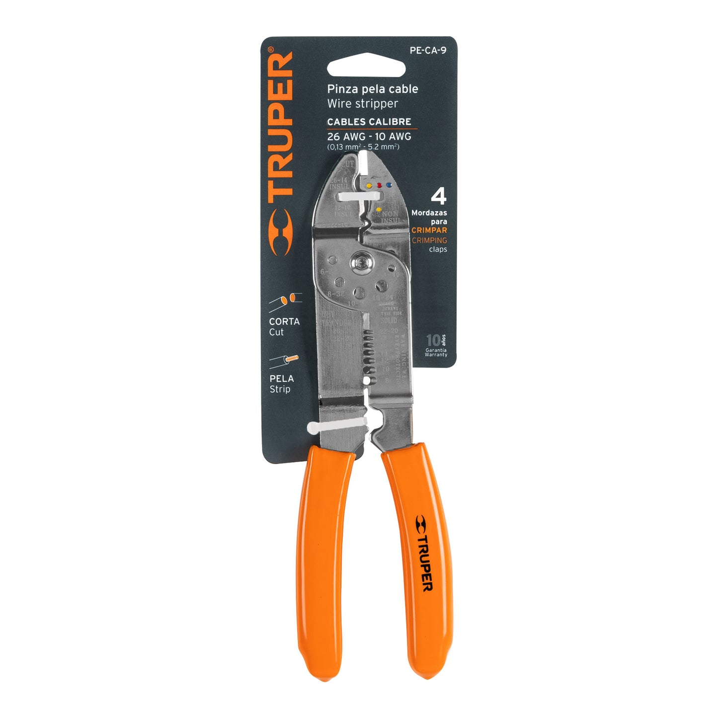 Pinza pelacables 9", 7 medidas, 4 mordazas